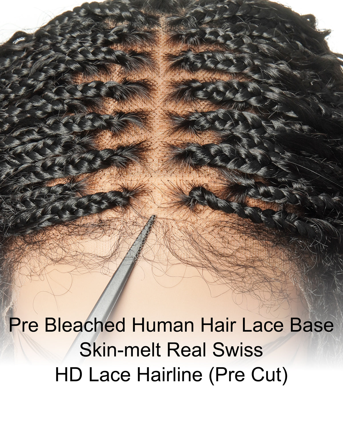 16" HD Full Lace Human Hair Curly Wave Boho Box Braided Wig