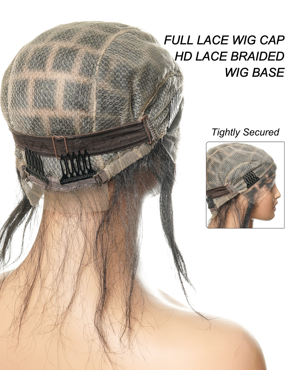 HD Full Lace Cap With Human Hair Baby Hair - Stress Free Solution For Thinning Hair