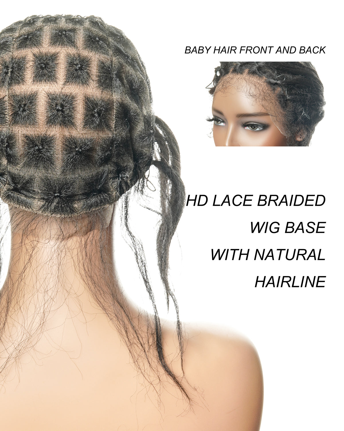 HD Full Lace Cap With Human Hair Baby Hair - Stress Free Solution For Thinning Hair