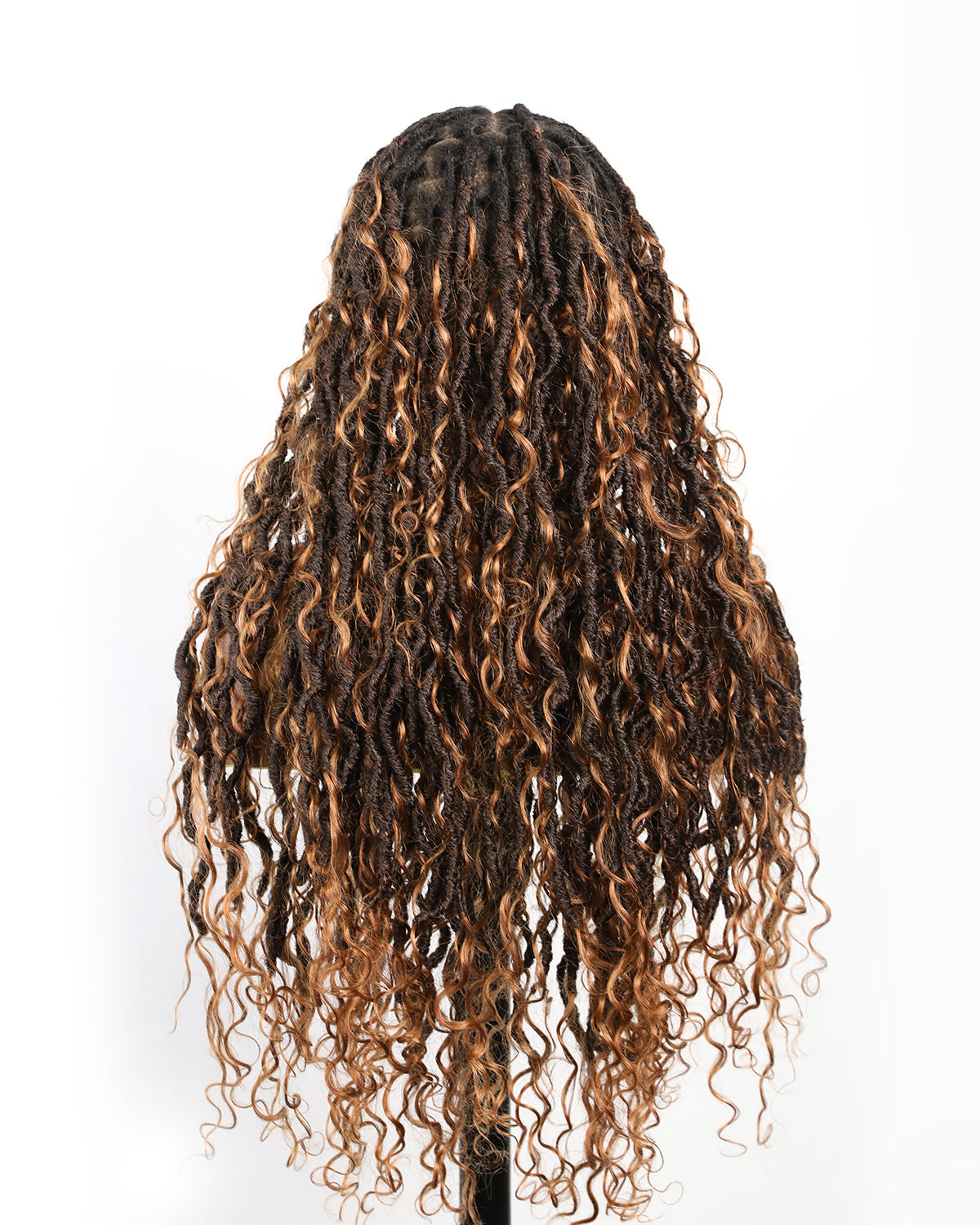 Salon-level Knotless Boho Locs Swiss HD Full Lace Human Hair Boho Curls Locs Wig