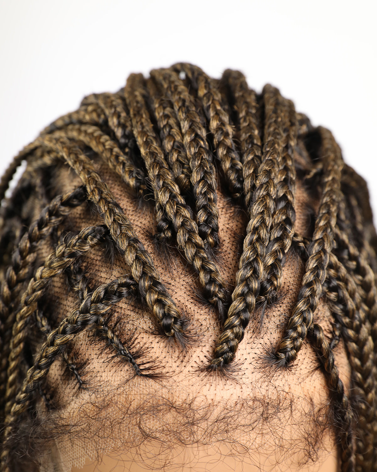 Pre Bleached Human Hair Lace Box Mix Cornrow Human Hair Boho Curls Tangleless Braided Wig 79 Strands
