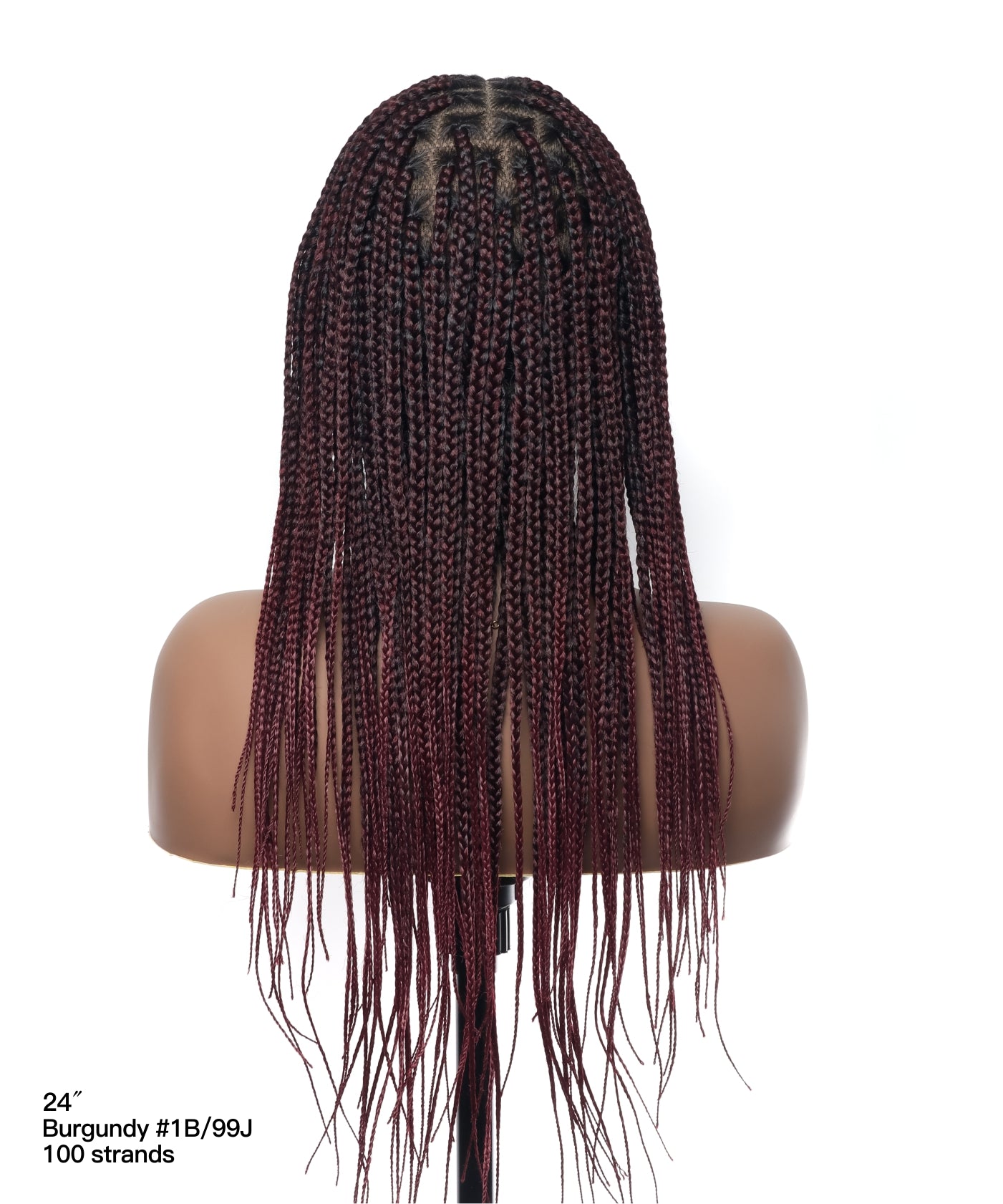 24" Pre Bleached Human Hair Lace Lightweight Knotless HD Lace Box Braided Wig 100 Strands