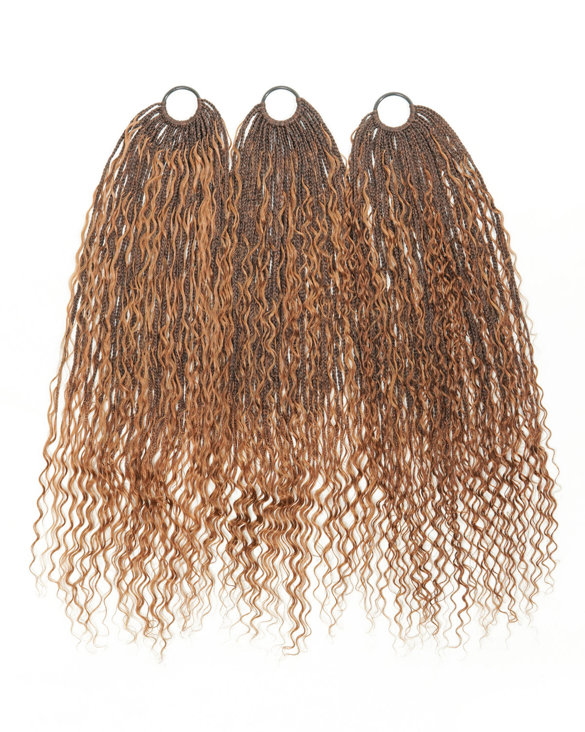 30" Pre Looped Human Hair Crochet Boho Braids 90 Strands/Pack (6 Boho Curls)
