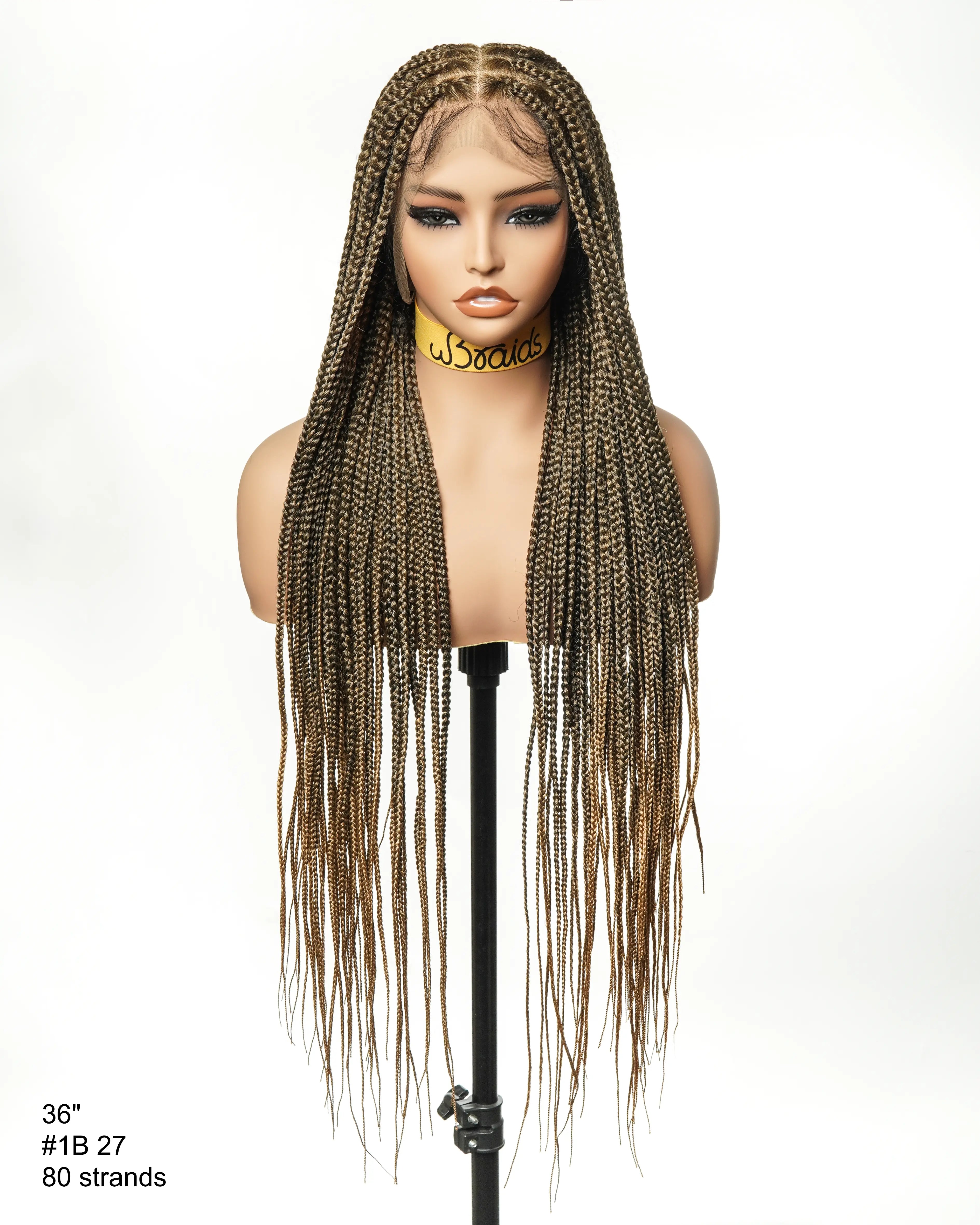 Small Cap Size Exclusive - Knotless Box Braided Wig 36" Full Hand-tied 86 Strands (US only)