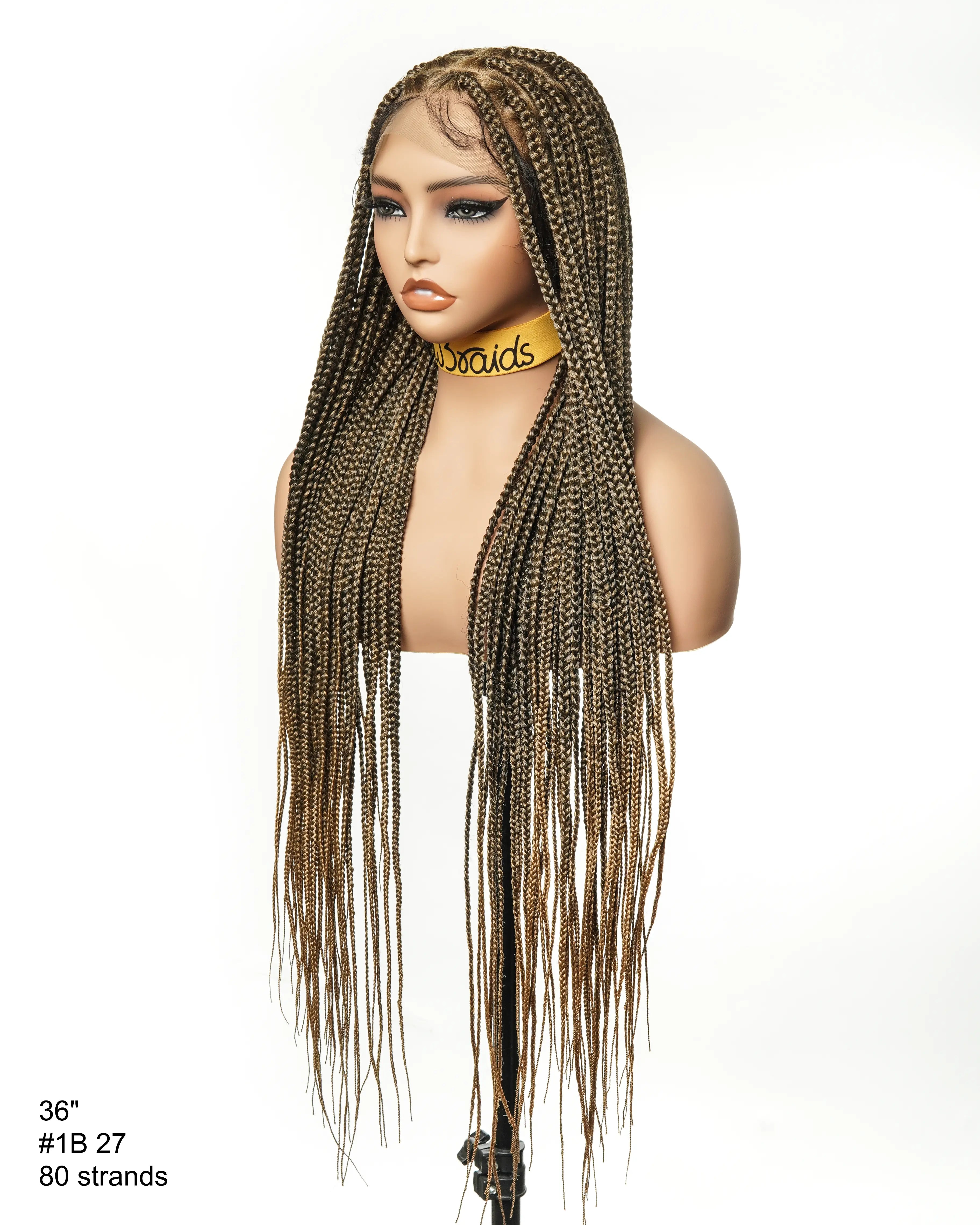 Small Cap Size Exclusive - Knotless Box Braided Wig 36" Full Hand-tied 86 Strands (US only)