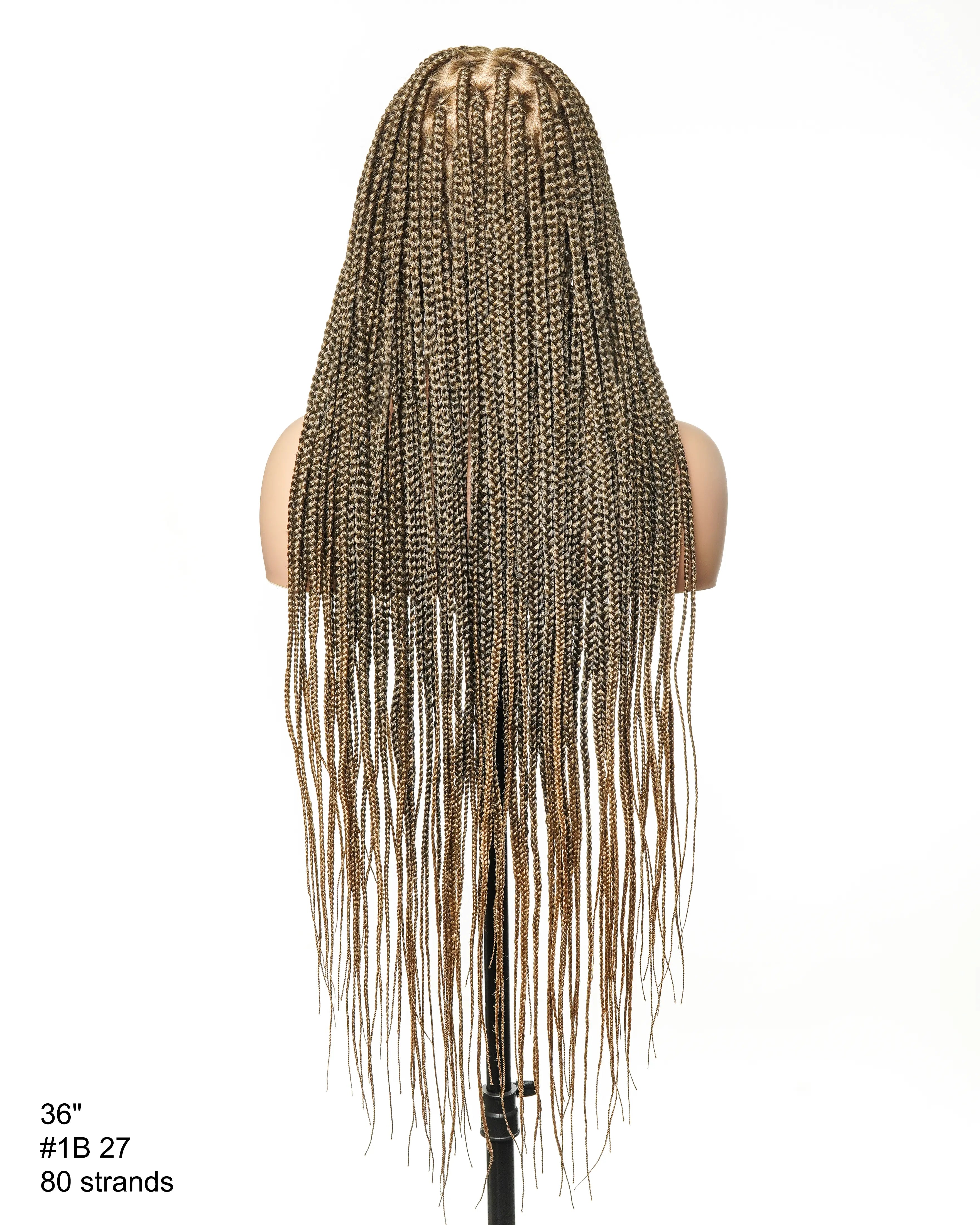 Small Cap Size Exclusive - Knotless Box Braided Wig 36" Full Hand-tied 86 Strands (US only)