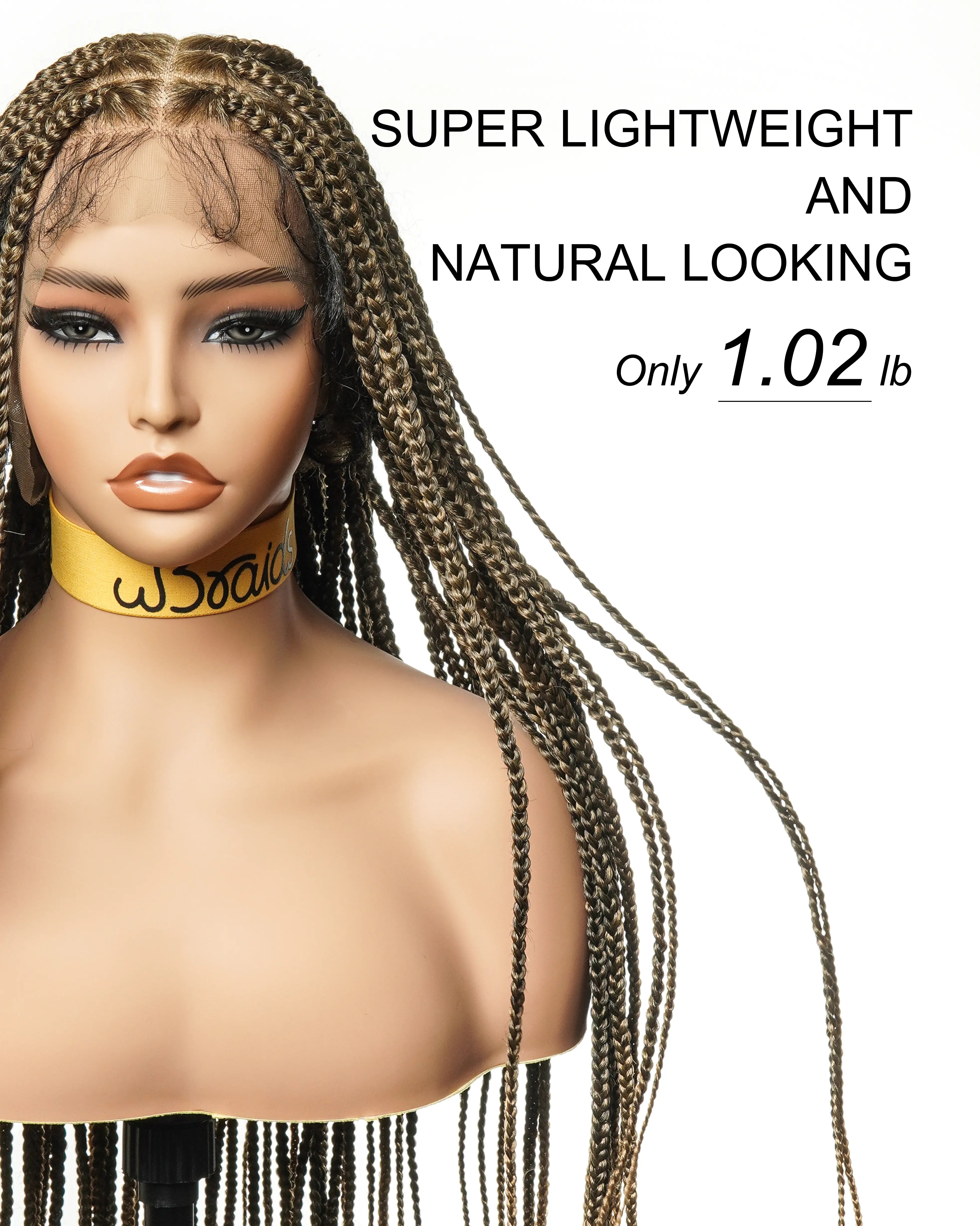 Small Cap Size Exclusive - Knotless Box Braided Wig 36" Full Hand-tied 86 Strands (US only)