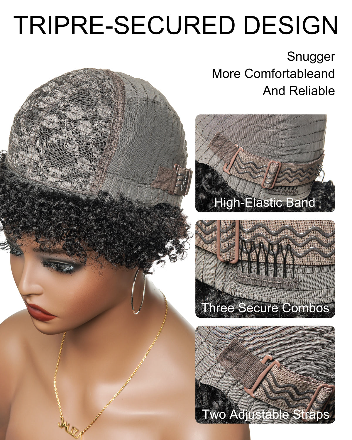 8" 250 Density Glueless 100% Virgin Human Hair Afro Curly Bob Wig (for US Market Only)