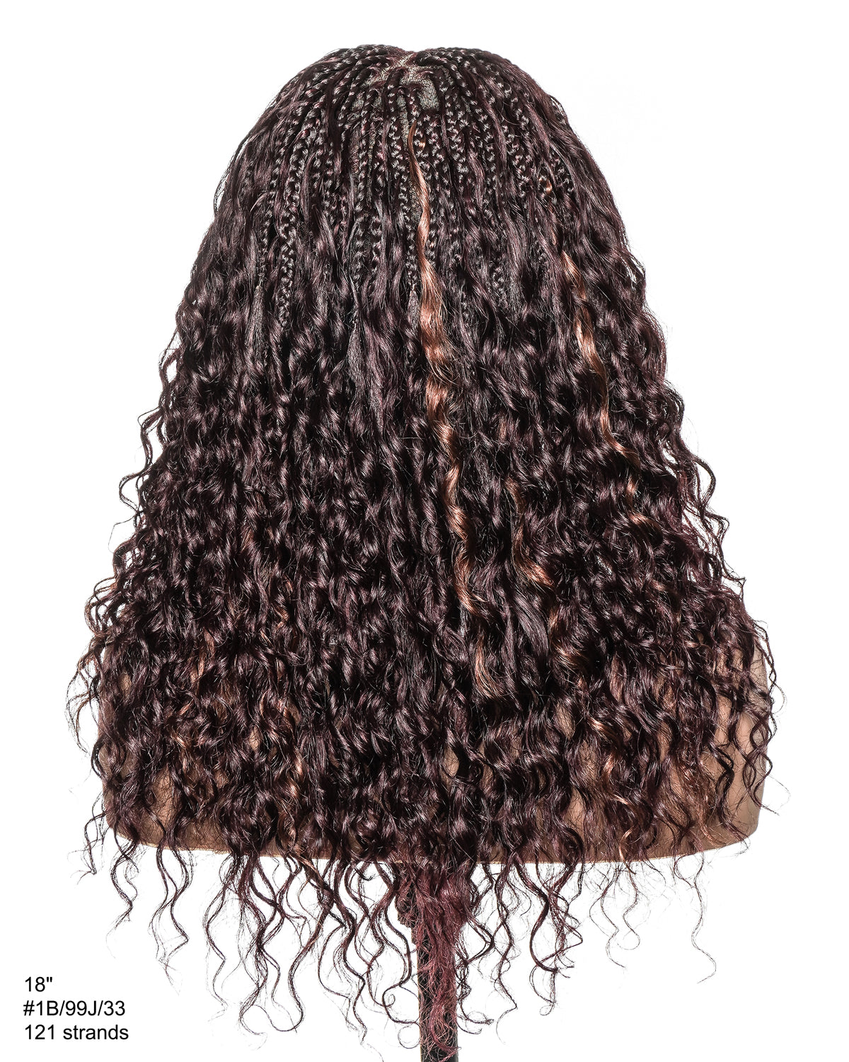 Lumina - 18" Blend Color HD Full Lace Human Hair Boho Braided Wig