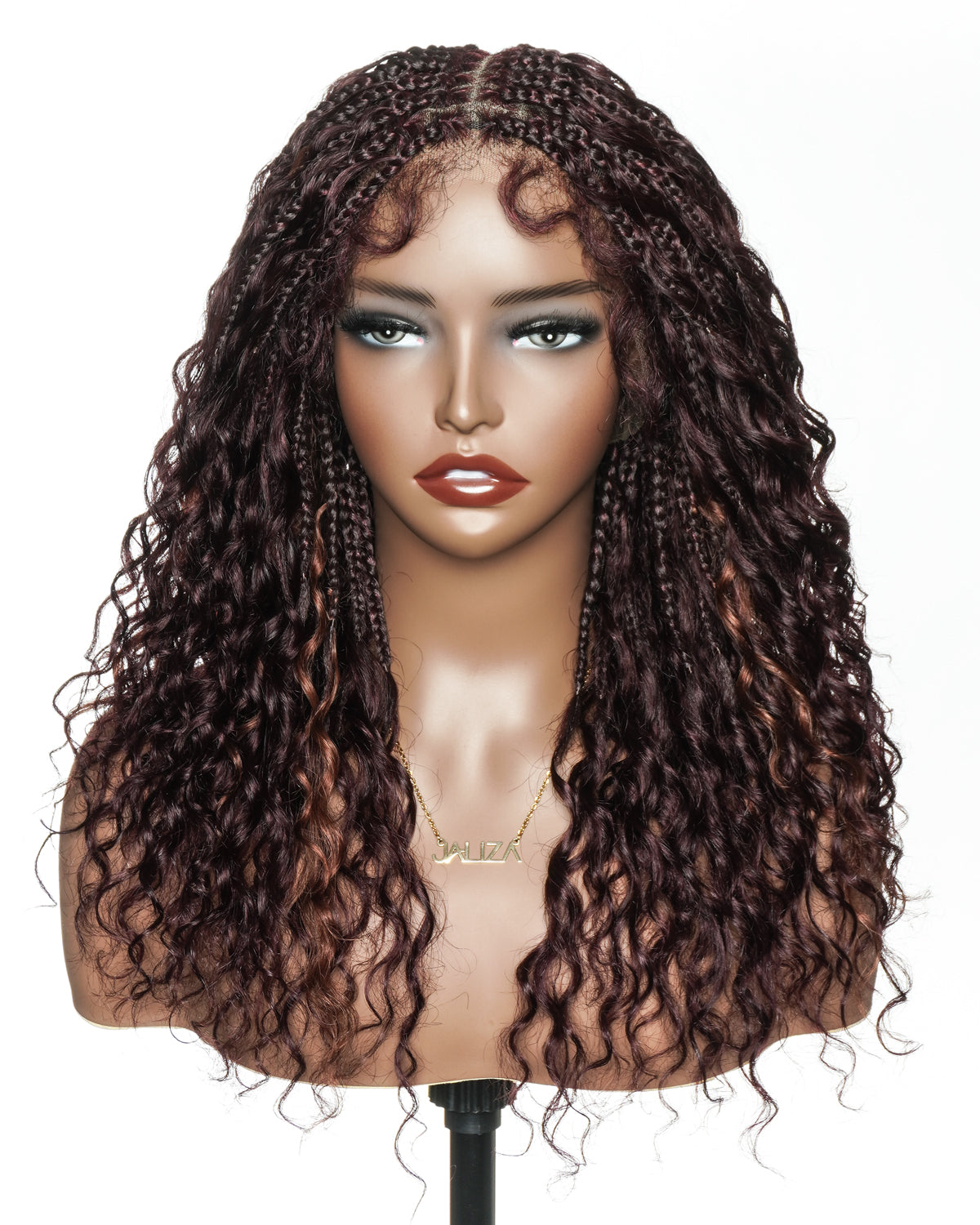 Lumina - 18" Blend Color HD Full Lace Human Hair Boho Braided Wig
