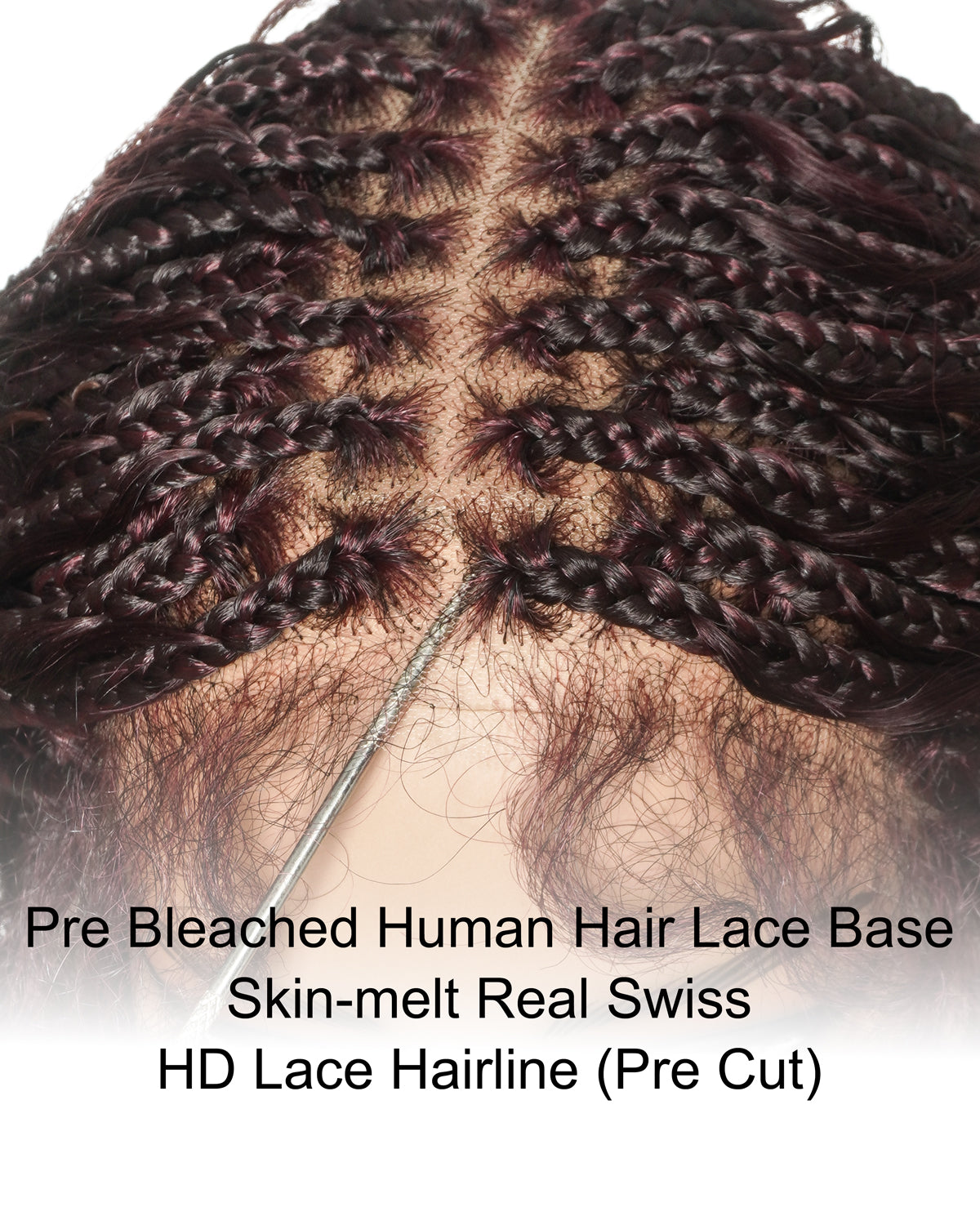Lumina - 18" Blend Color HD Full Lace Human Hair Boho Braided Wig
