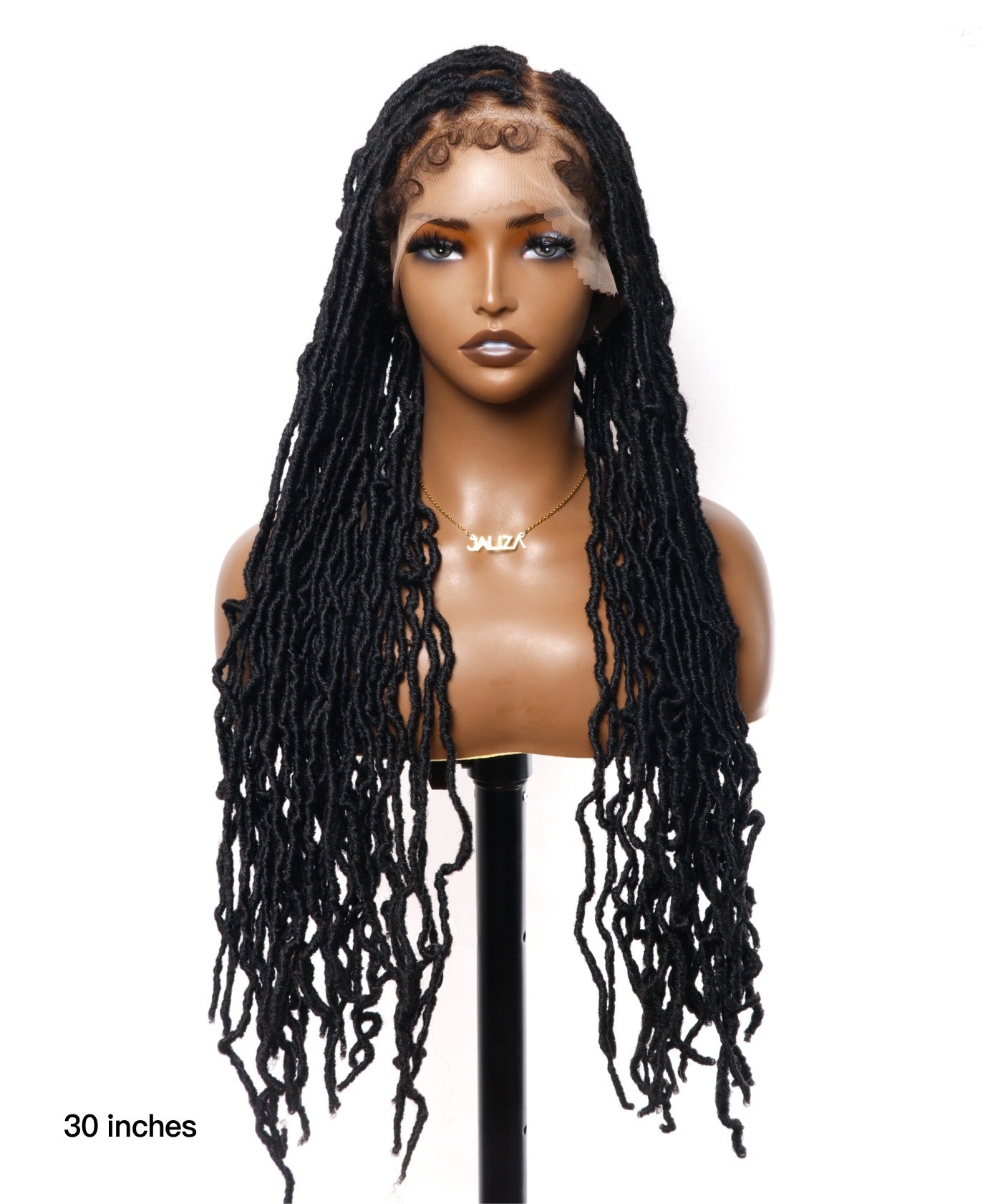 Locs Wig with Human Hair Boho Curls and Human Baby Hair