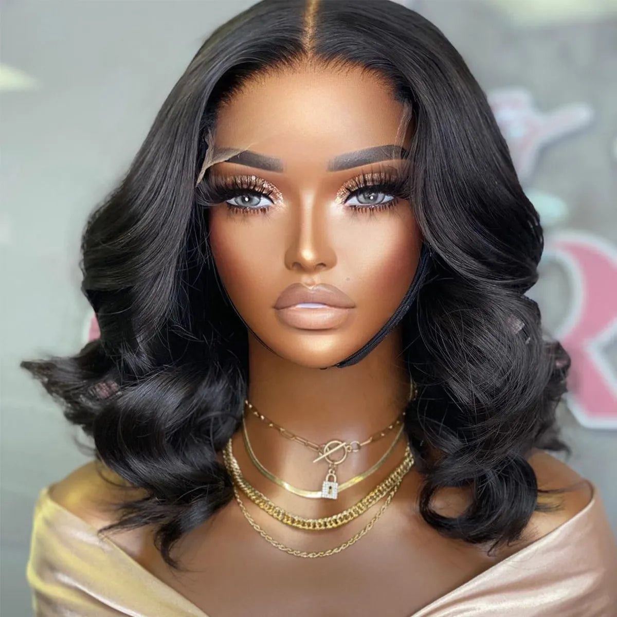 Glueless Loose Wave Virgin Human Hair Bob Wig JALIZA
