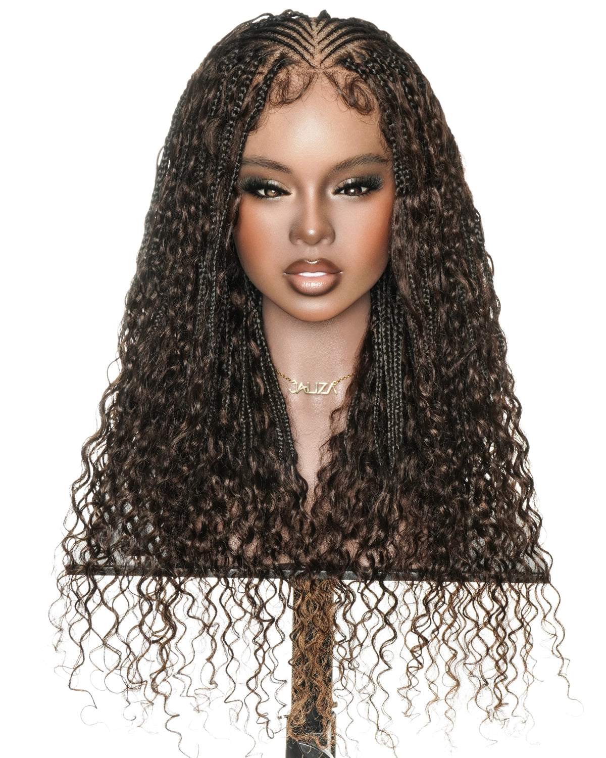 Avery 24" Glueless Full Lace Fulani Water Wave Boho Curls Braided Wig