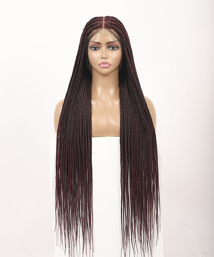 Fancivivi Small Knotless Box Braids 102 Strands Triangle Base Over Hip-Length 36" Full Hand Tied Lace Braided Wig(US only)