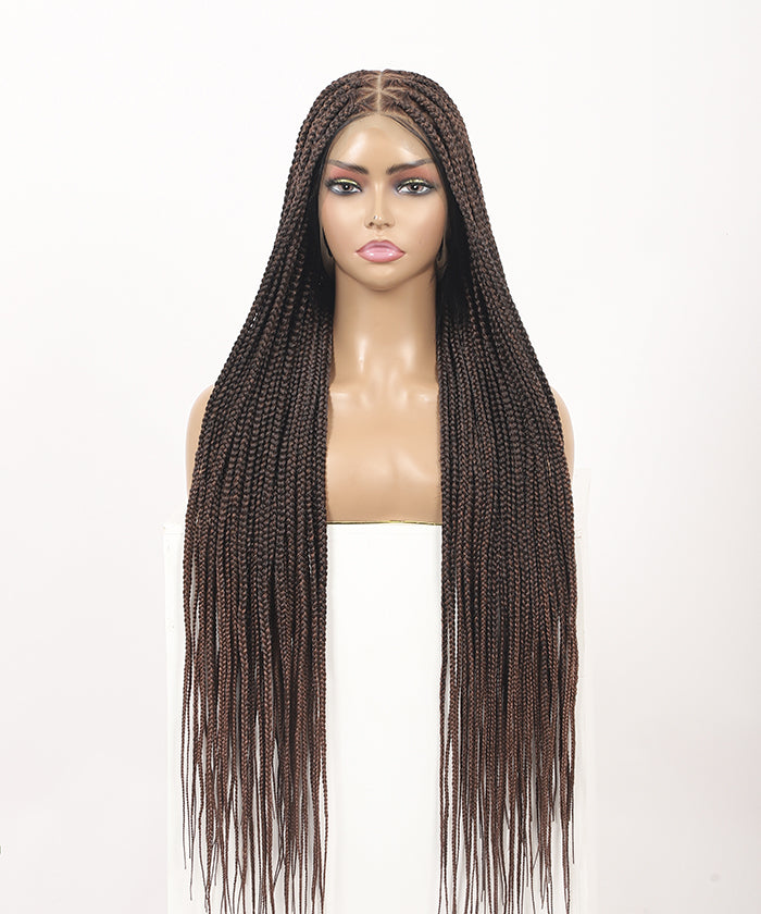 Fancivivi Small Knotless Box Braids 102 Strands Triangle Base Over Hip-Length 36" Full Hand Tied Lace Braided Wig(US only)