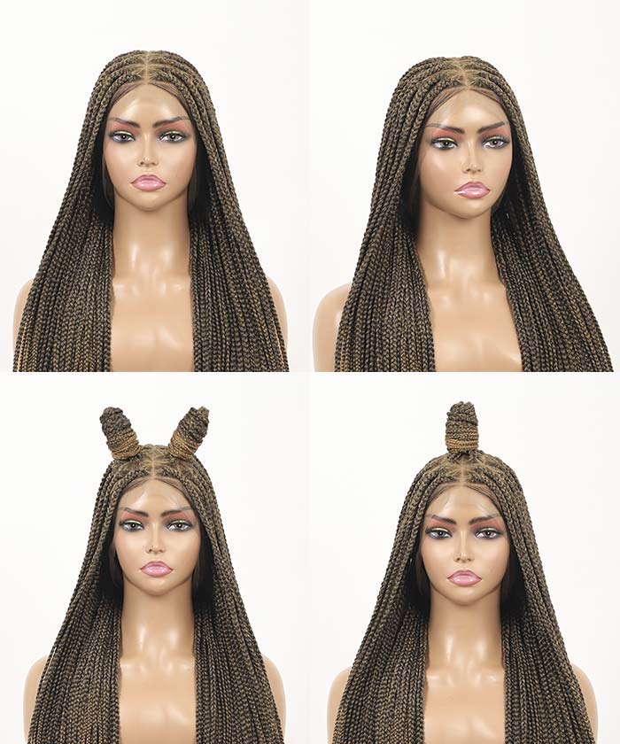 Fancivivi Small Knotless Box Braids 102 Strands Triangle Base Over Hip-Length 36" Full Hand Tied Lace Braided Wig(US only)
