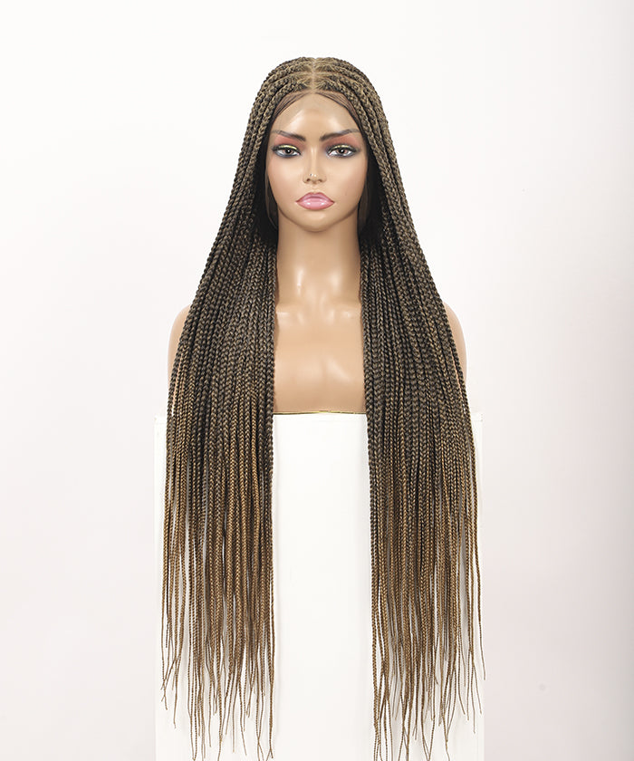 Fancivivi Small Knotless Box Braids 102 Strands Triangle Base Over Hip-Length 36" Full Hand Tied Lace Braided Wig(US only)