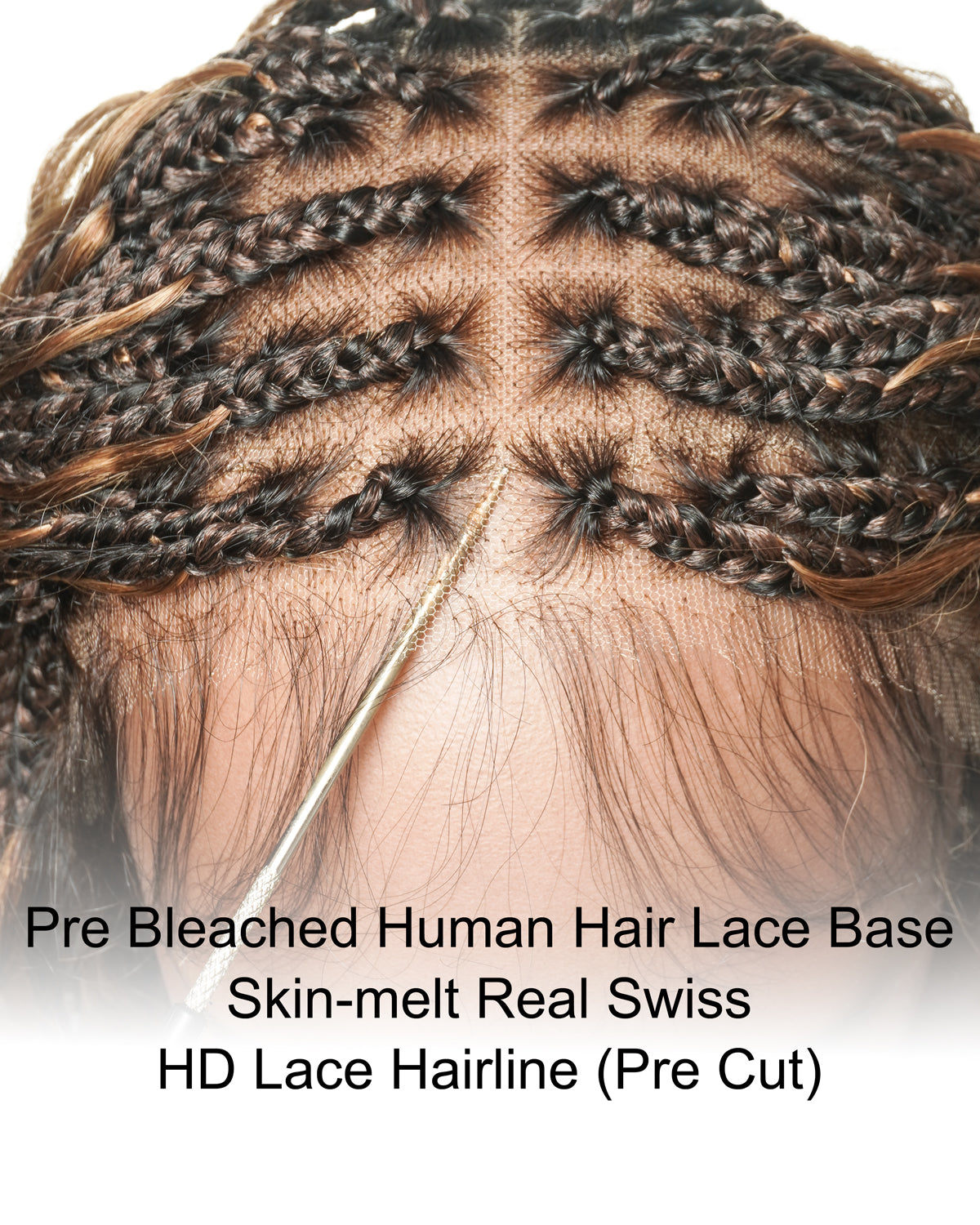 36" Blend Color 1B 30 27 Pre Bleached Human Hair Curls Boho Box Braided Wig 121 Strands