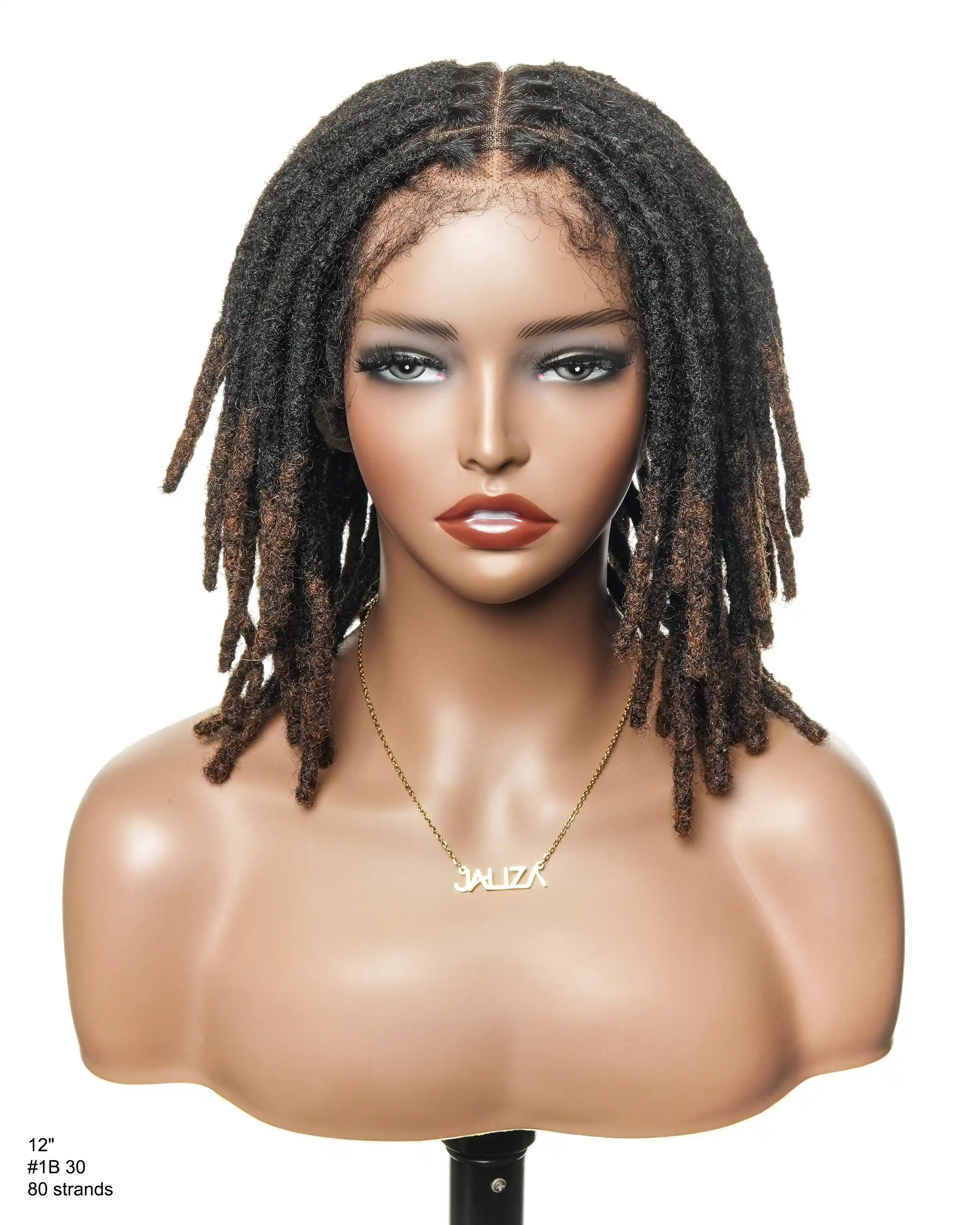12" Salon Level Dreadlock 100% Human Hair Pre Bleached Swiss HD Full Lace Wig (Single braid is 6.5"-8.2")
