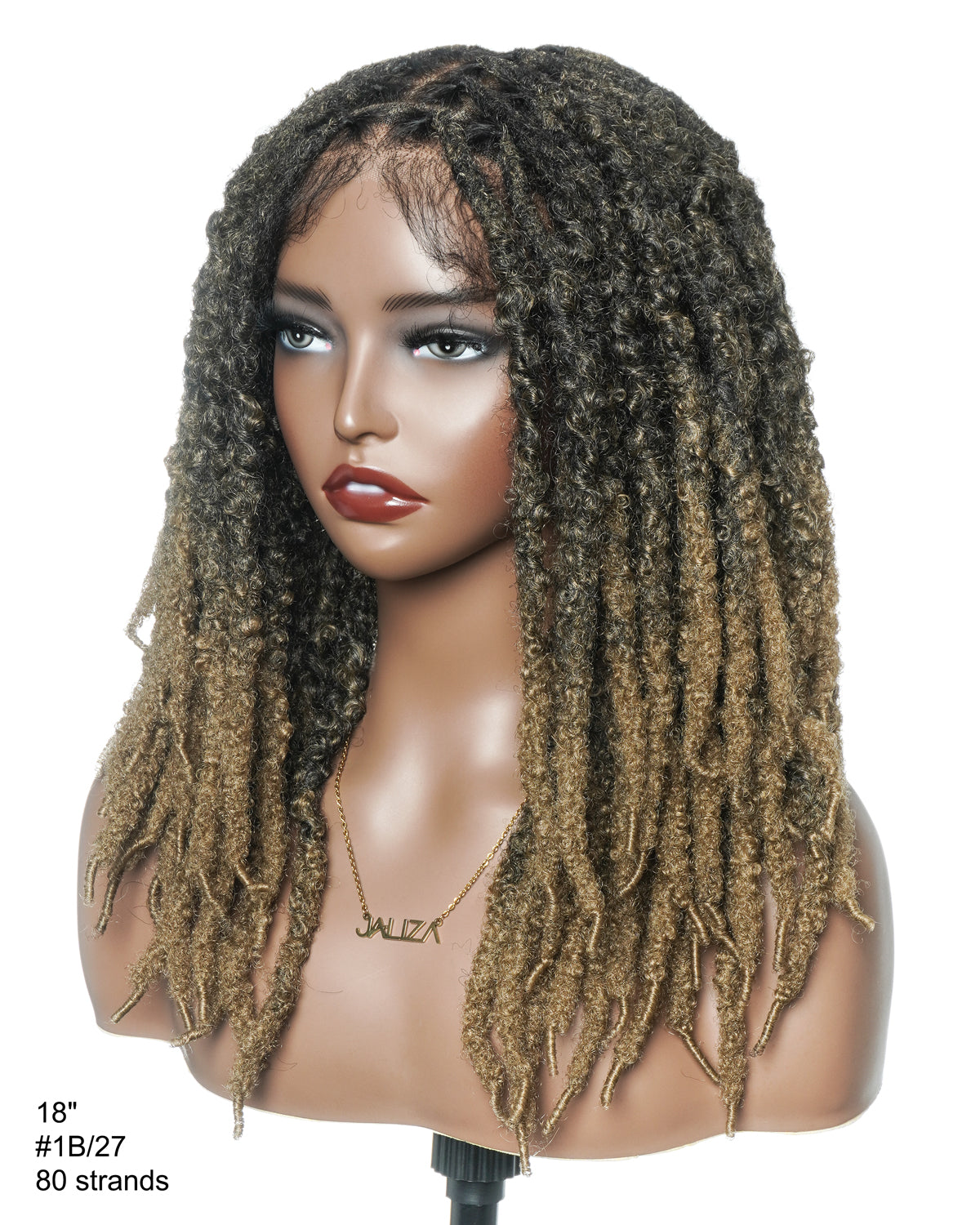 18" Soft And Distressed Faux Locs Pre Bleached HD Full Lace Wig