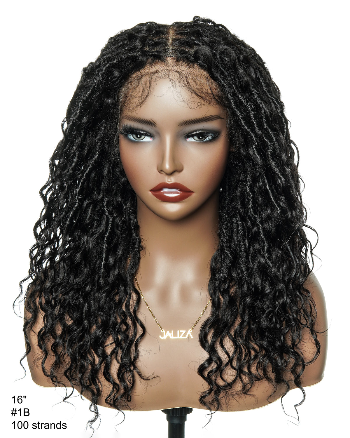 16" Pre Bleached HD Full Lace Boho Locs Wig With Human Hair Boho Curls