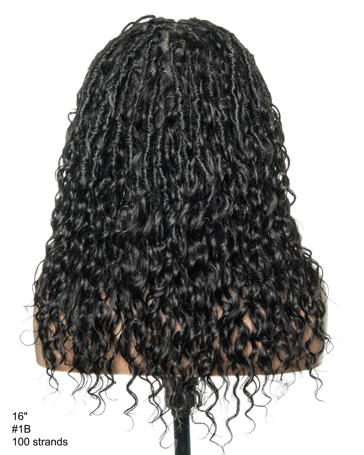 16" Pre Bleached HD Full Lace Boho Locs Wig With Human Hair Boho Curls
