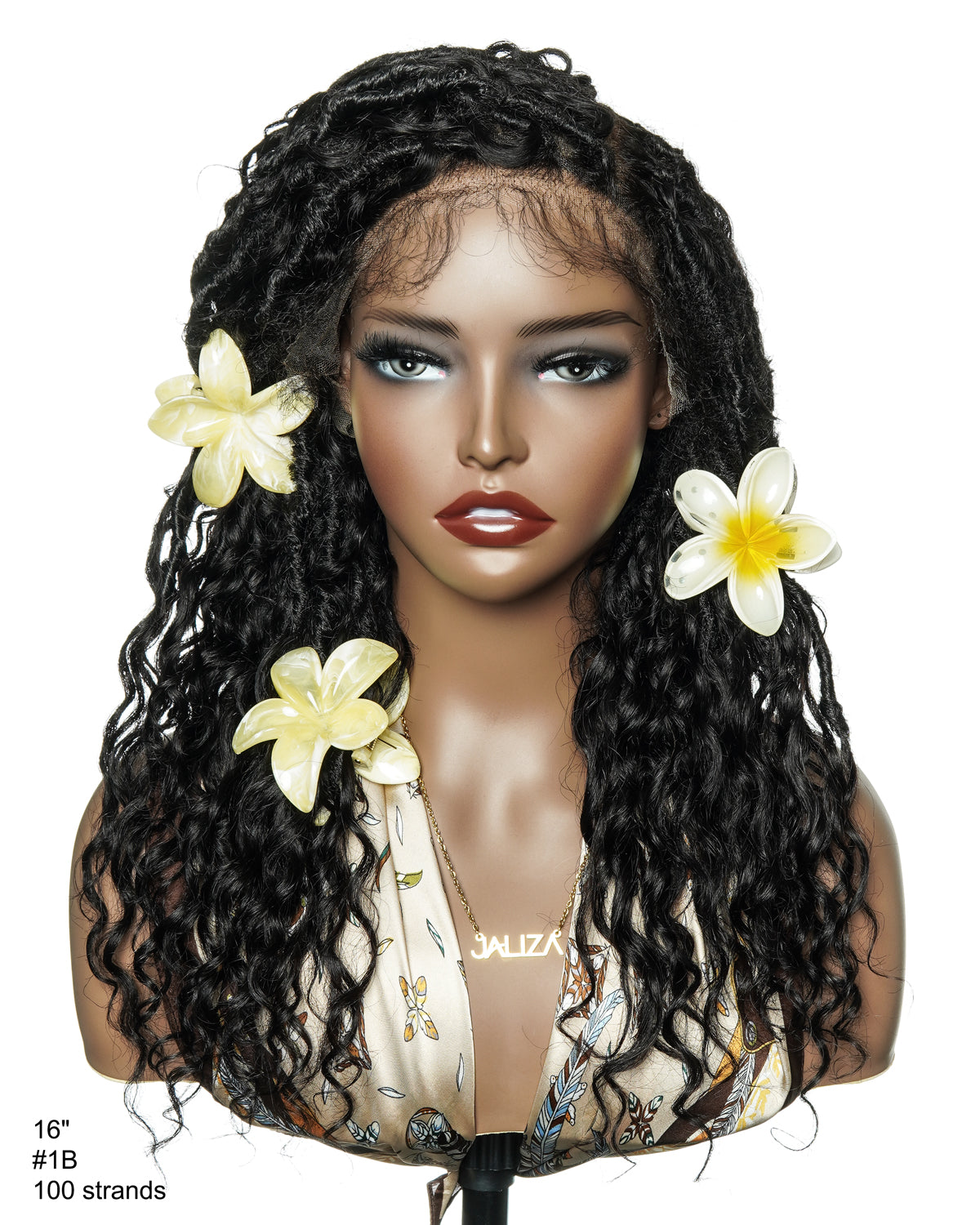Lola - 16" Pre Bleached HD Full Lace Boho Locs Wig With Human Hair Boho Curls