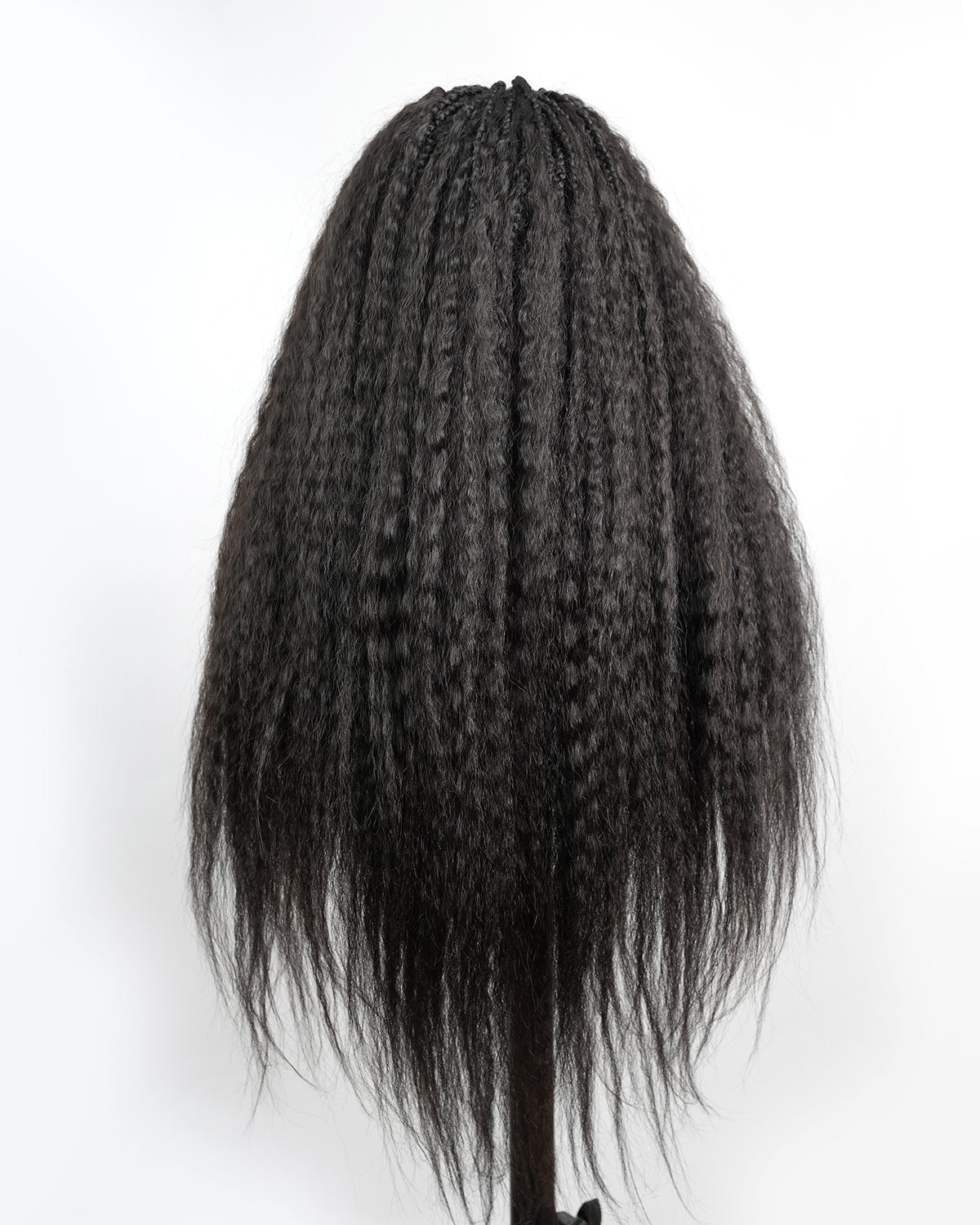 Makeda - 28" Kinky Straight Virgin Human Hair Ultra Full Boho Box Braided Wig