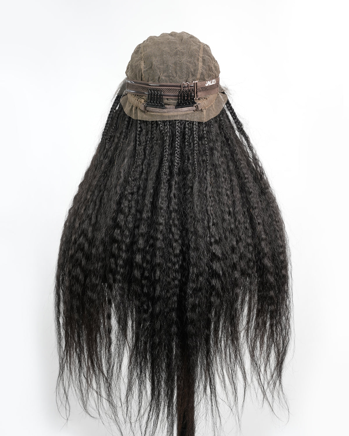 Makeda - 28" Kinky Straight Virgin Human Hair Ultra Full Boho Box Braided Wig