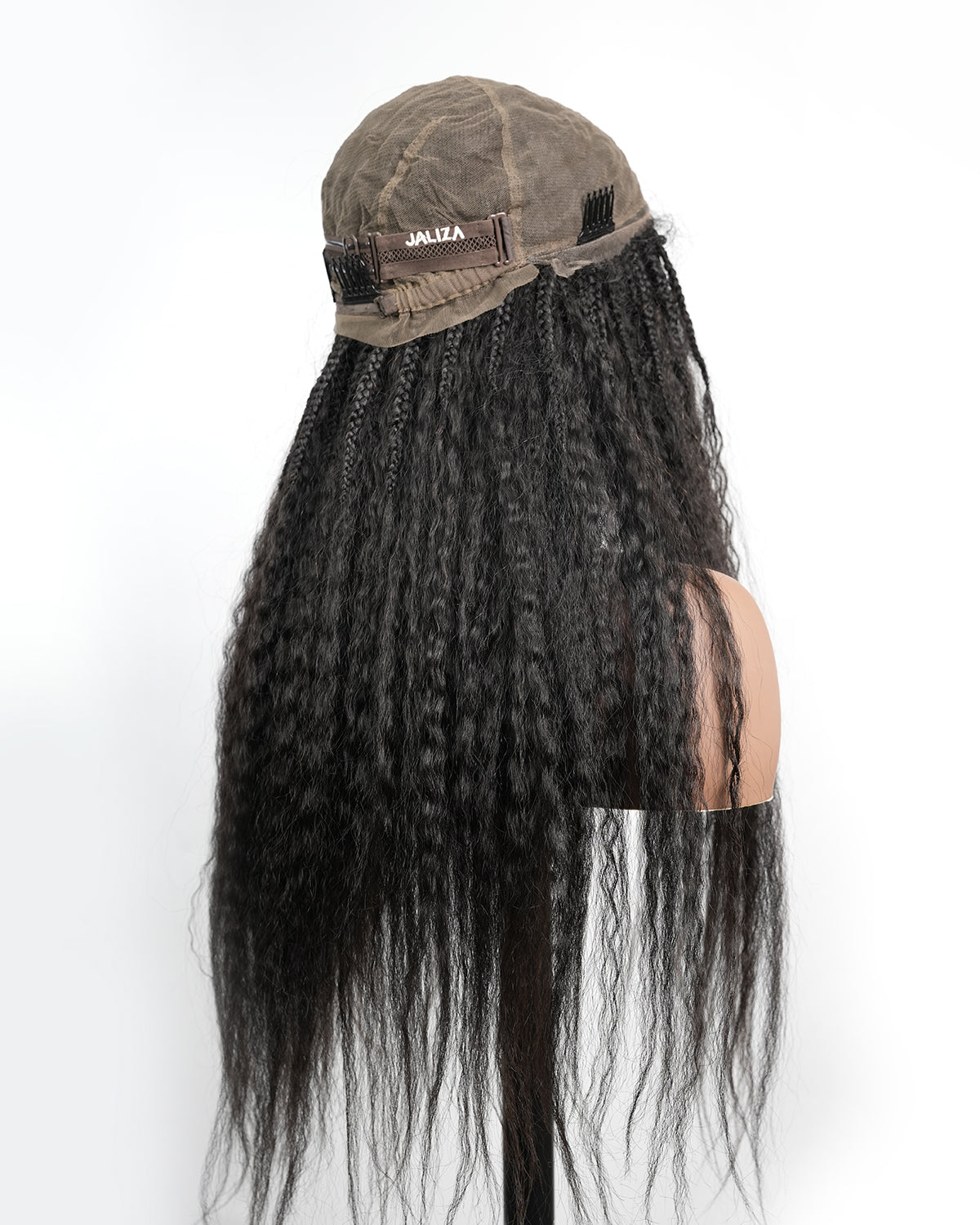 Makeda - 28" Kinky Straight Virgin Human Hair Ultra Full Boho Box Braided Wig