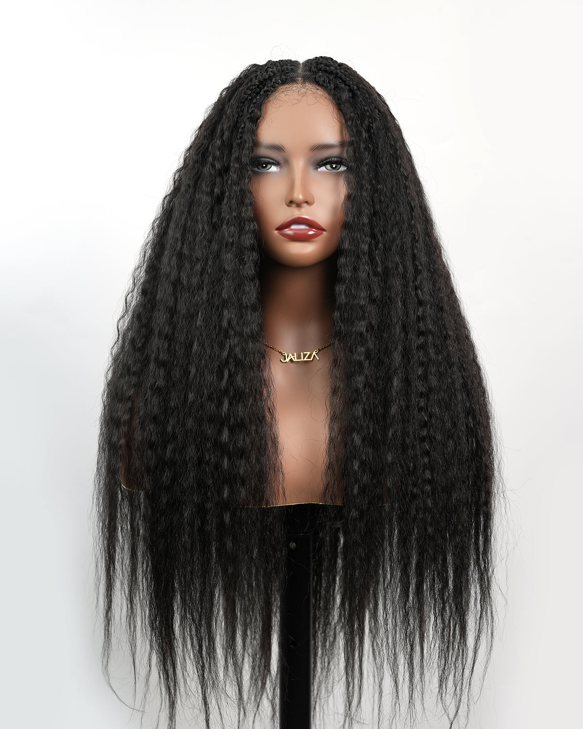 Makeda - 28" Kinky Straight Virgin Human Hair Ultra Full Boho Box Braided Wig