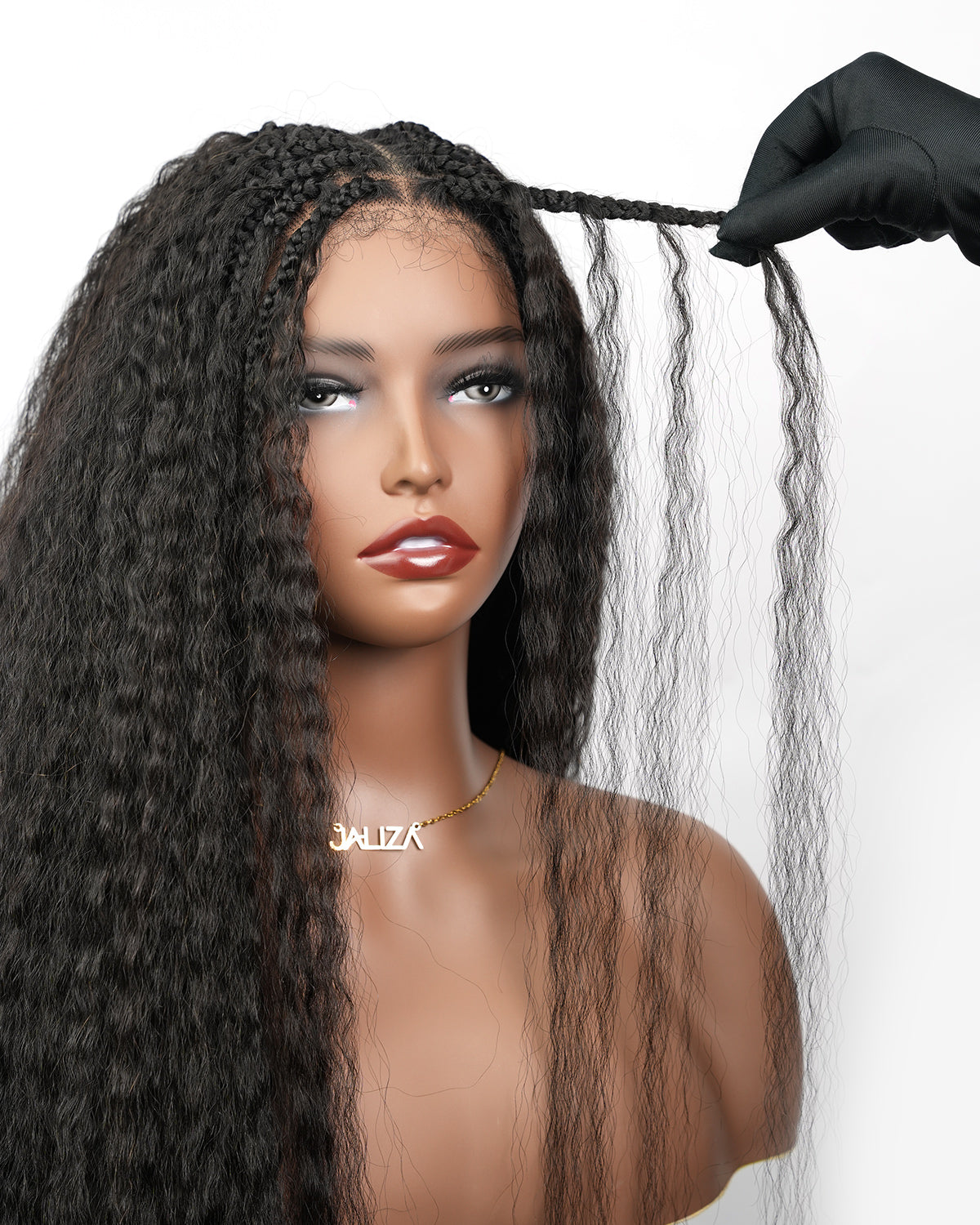 Makeda - 28" Kinky Straight Virgin Human Hair Ultra Full Boho Box Braided Wig