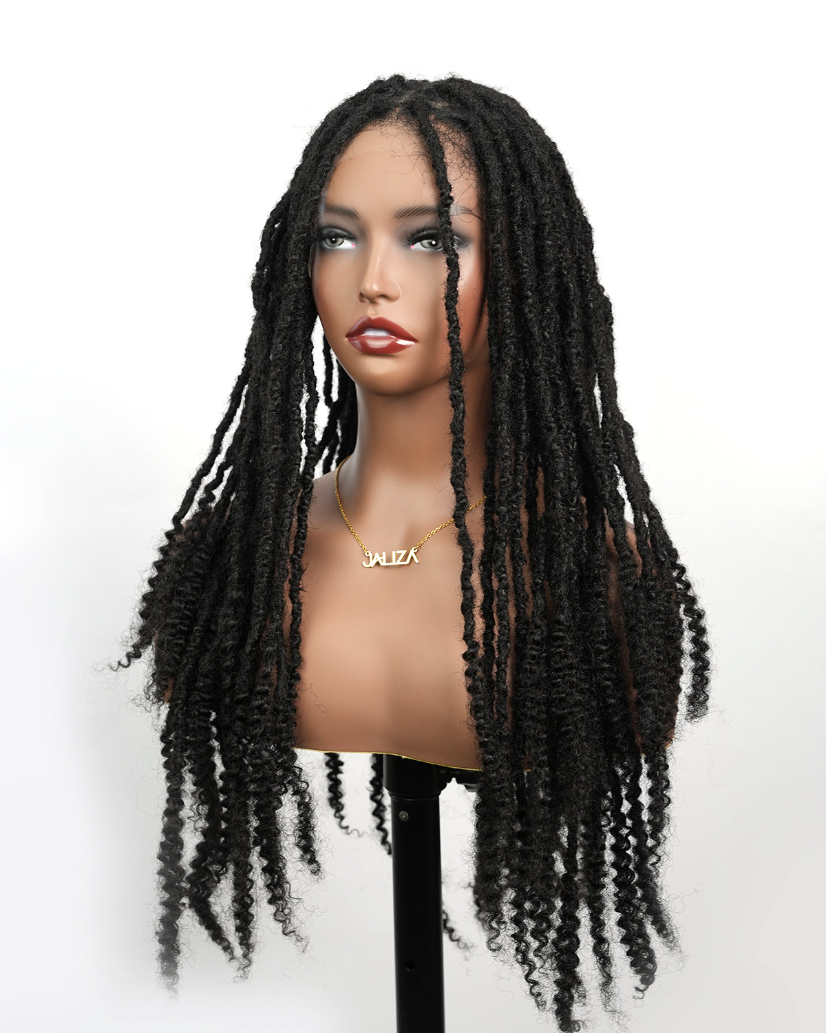 Pre Bleached 100% Human Hair HD Full Lace Salon-level Knotless Dreadlock Wig 24" 80 Strands