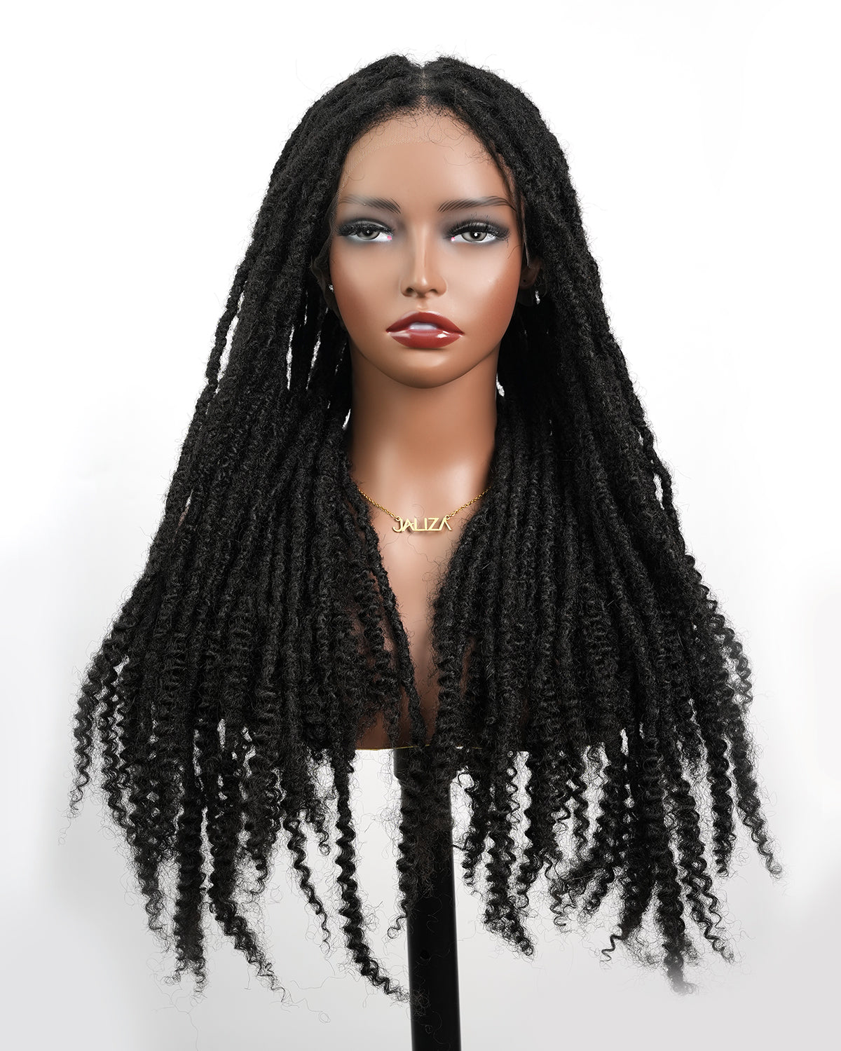 Pre Bleached 100% Human Hair HD Full Lace Salon-level Knotless Dreadlock Wig 24" 80 Strands