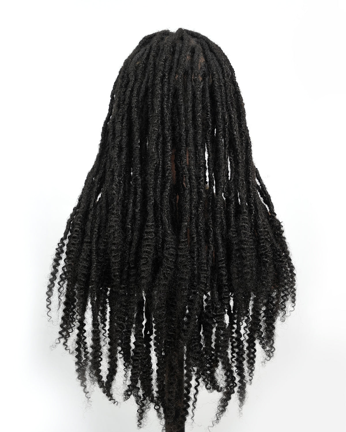 Pre Bleached 100% Human Hair HD Full Lace Salon-level Knotless Dreadlock Wig 24" 80 Strands