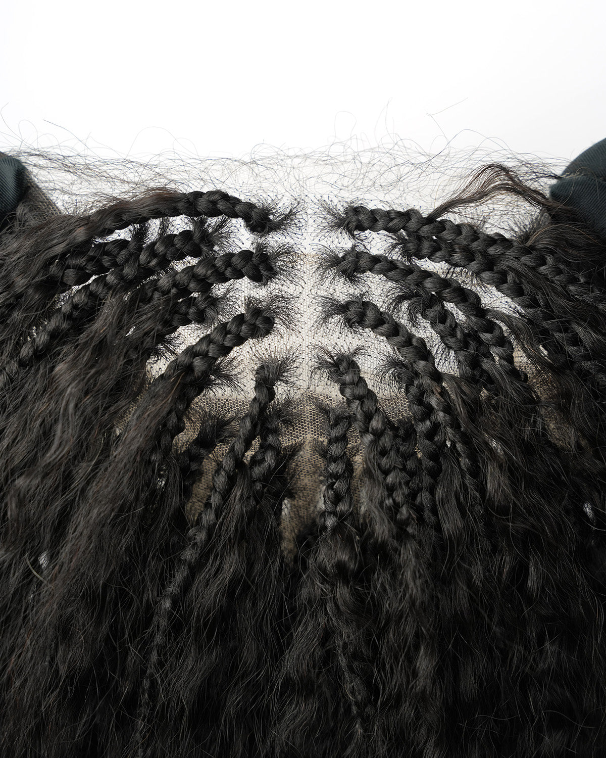 Makeda - 28" Kinky Straight Virgin Human Hair Ultra Full Boho Box Braided Wig