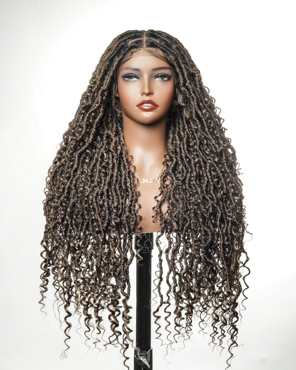 Salon-level Knotless Boho Style Locs Braided Wig Full Lace 86 Strands 30"