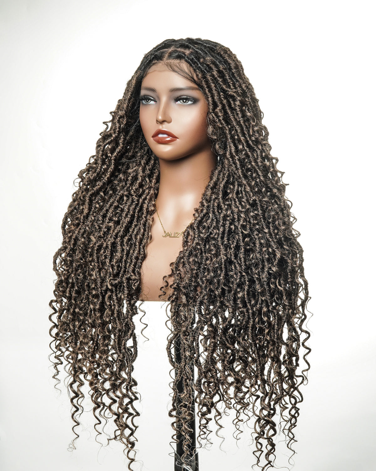 Salon-level Knotless Boho Style Locs Braided Wig Full Lace 86 Strands 30"