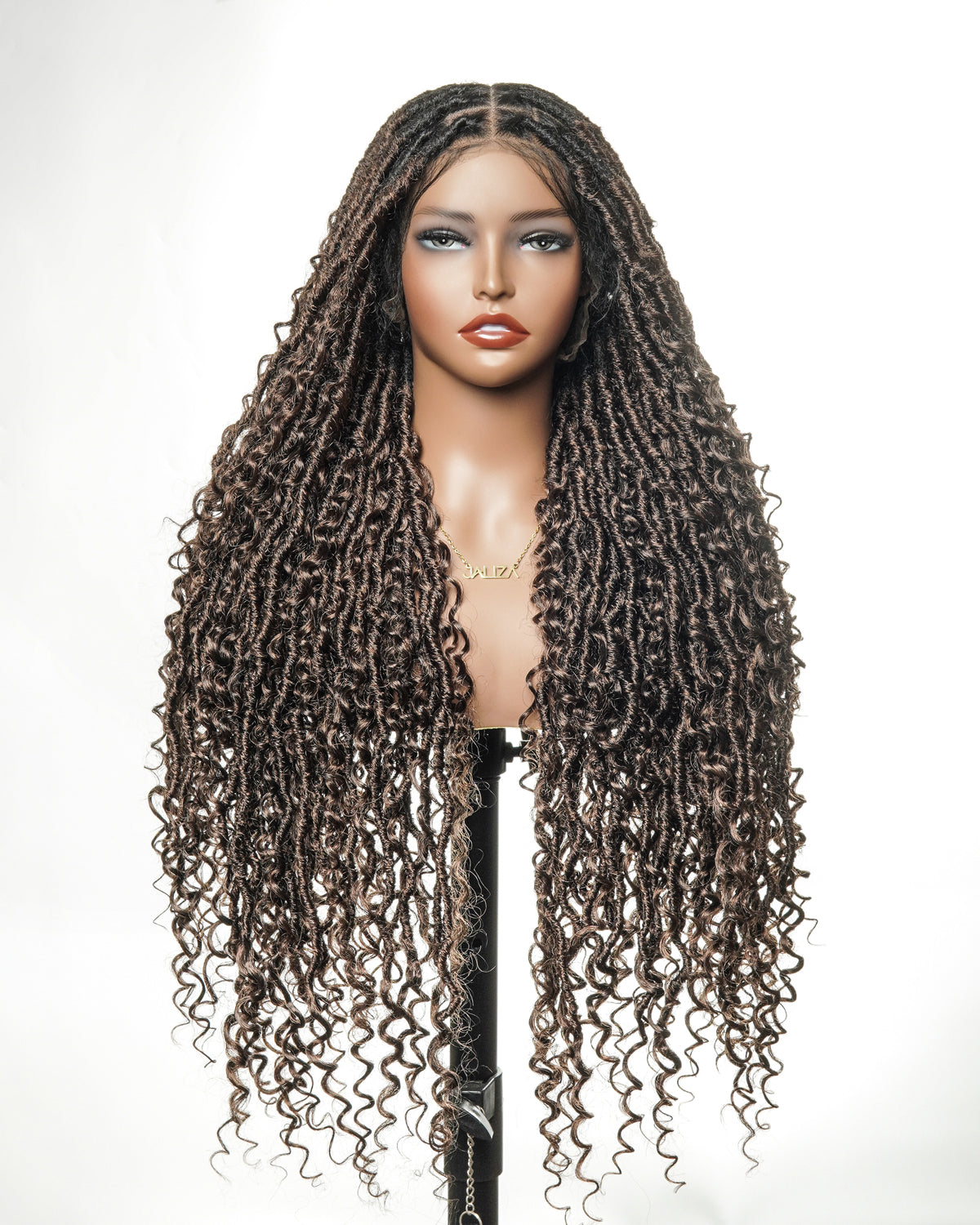 Salon-level Knotless Boho Style Locs Braided Wig Full Lace 86 Strands 30"