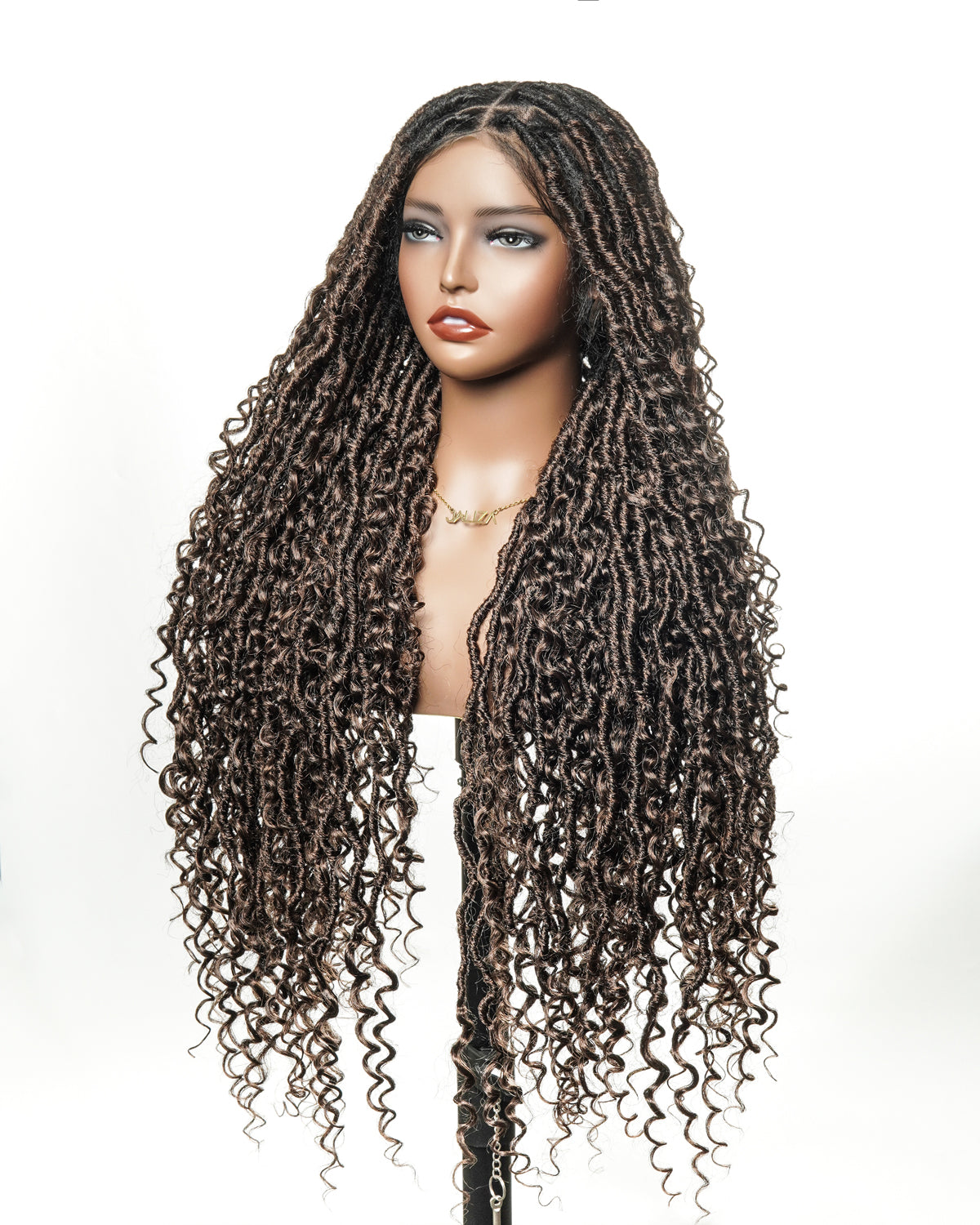 Salon-level Knotless Boho Style Locs Braided Wig Full Lace 86 Strands 30"