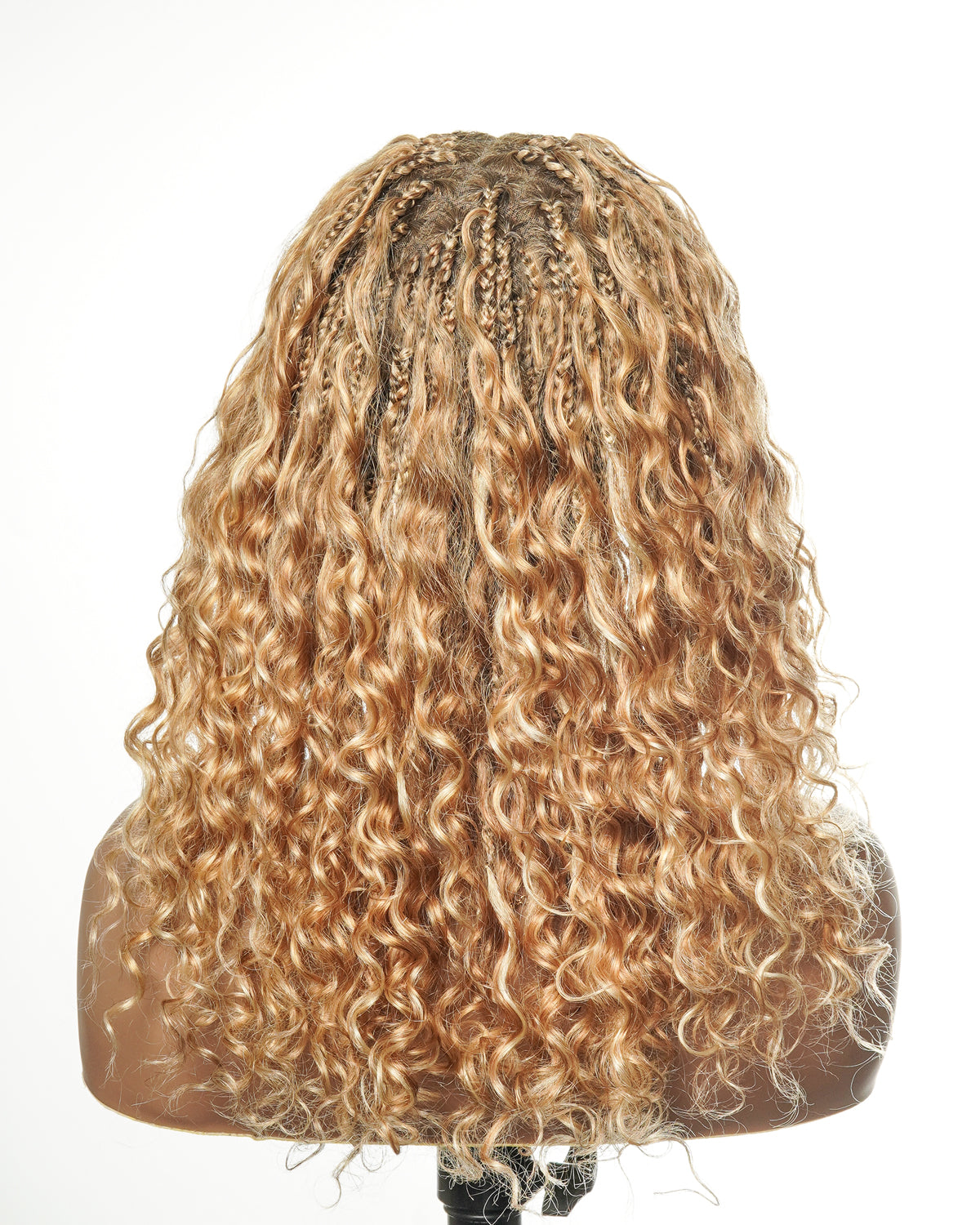 Lumina - 18" Blend Color HD Full Lace Human Hair Boho Braided Wig