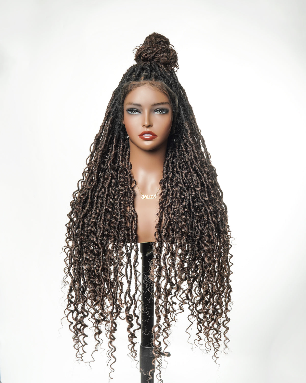 Salon-level Knotless Boho Style Locs Braided Wig Full Lace 86 Strands 30"