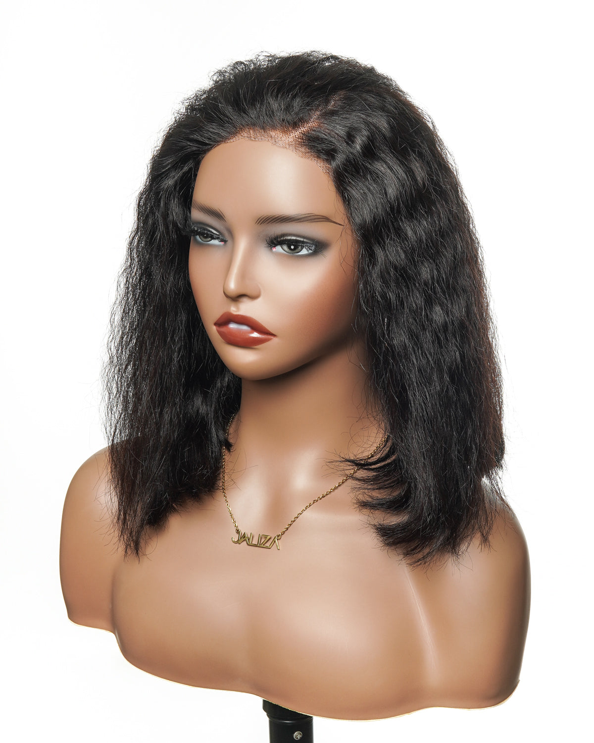 Bobrina 12" Side Part Wet & Wavy 100% Virgin Human Hair Glueless Wig - Pre Bleached, Pre Cut, Pre Plucked Wear-to-Go Magic Curly (for US Market Only)