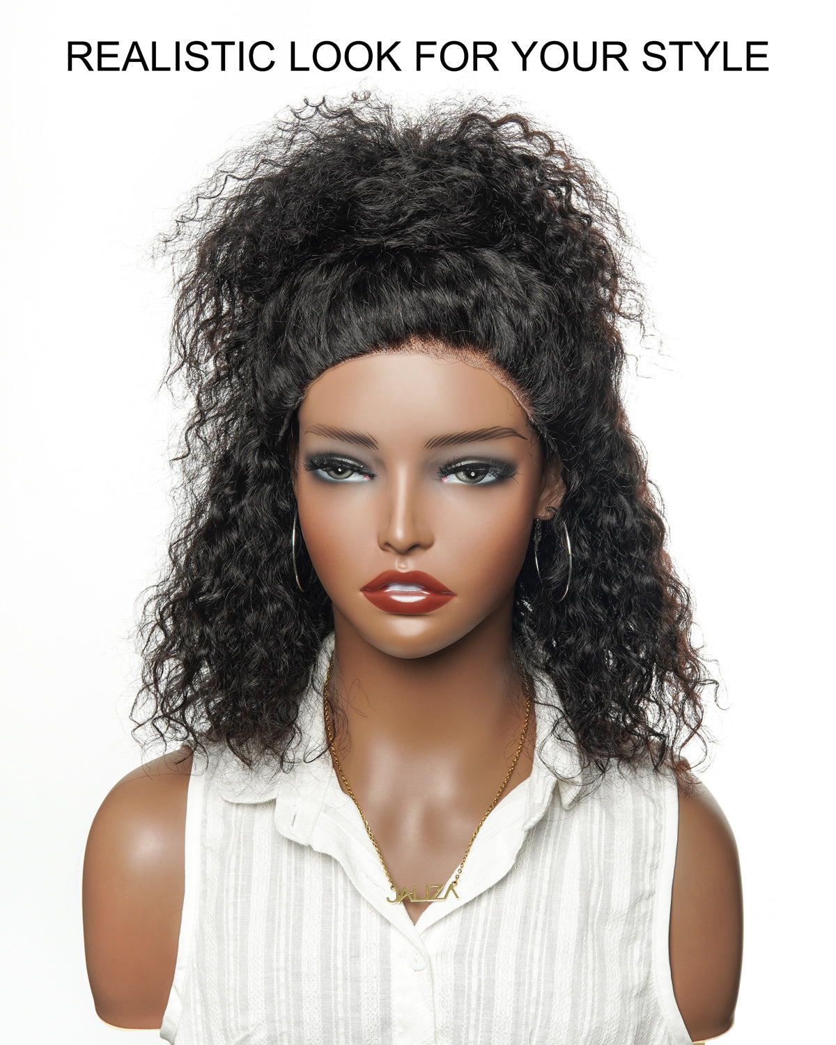 Bobrina 12" Side Part Wet & Wavy 100% Virgin Human Hair Glueless Wig - Pre Bleached, Pre Cut, Pre Plucked Wear-to-Go Magic Curly (for US Market Only)