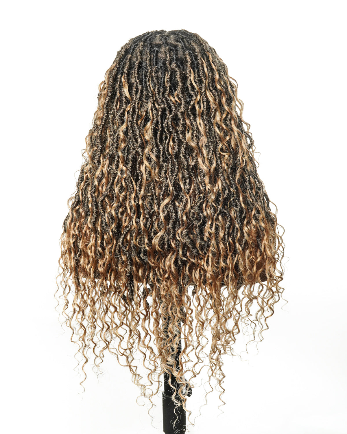 Salon-level Knotless Boho Locs Swiss HD Full Lace Human Hair Boho Curls Locs Wig
