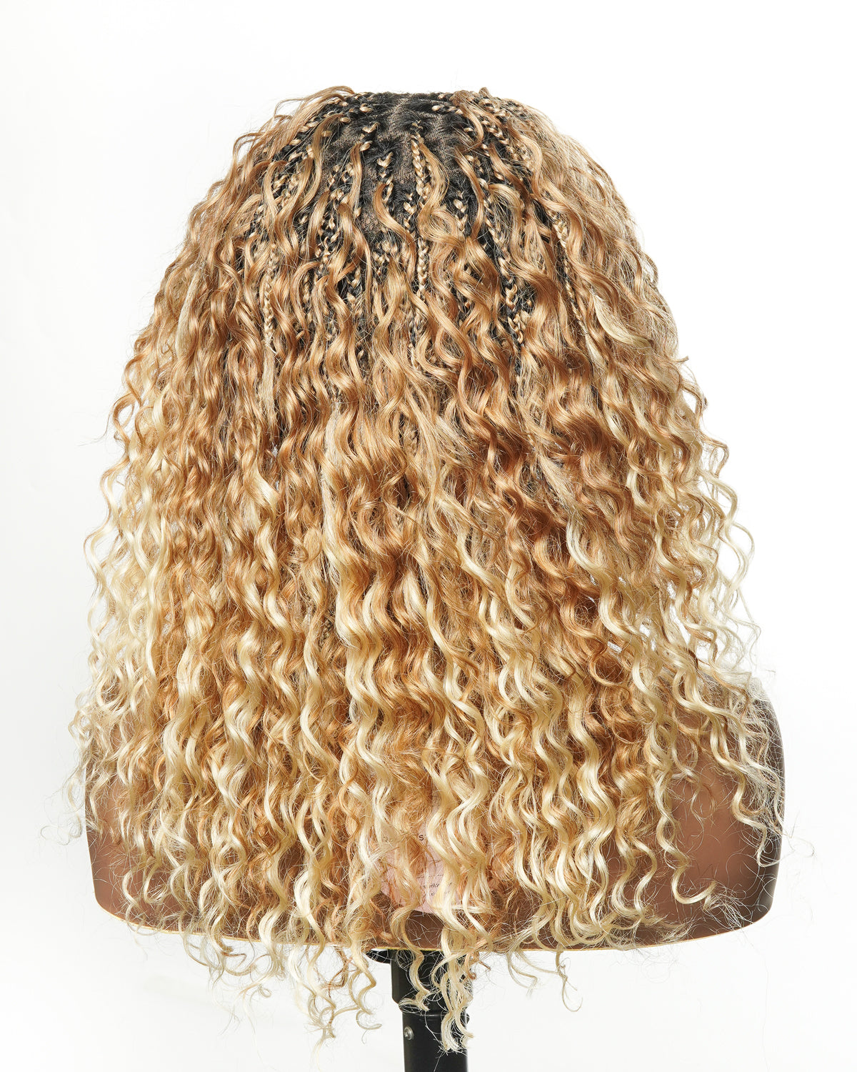 Lumina - 18" Blend Color HD Full Lace Human Hair Boho Braided Wig
