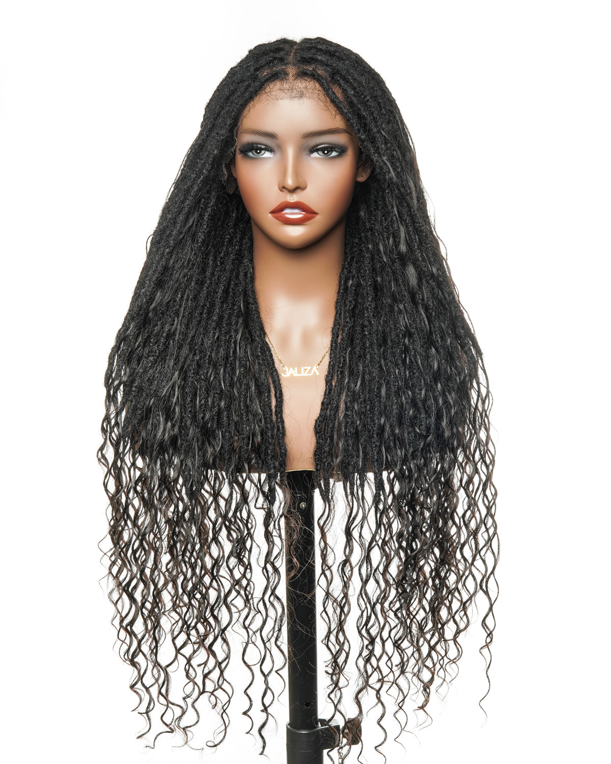 30 Inches 100% Human Hair Salon-level Pre Bleached HD Full Lace Knotless Boho Locs Wig 100 Strands