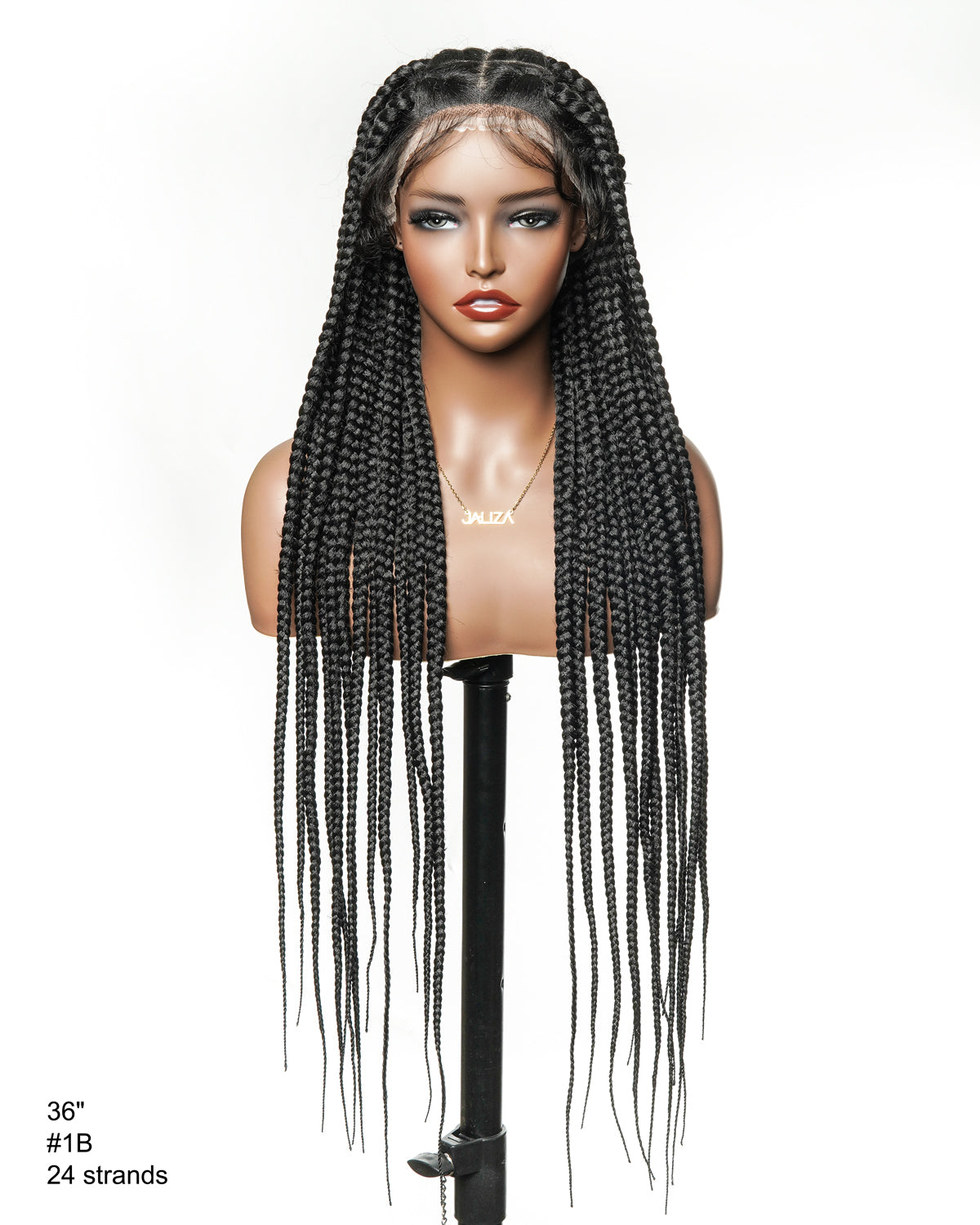 Knotless Jumbo Box / Large Box HD Lace Full Hand-tied Braided Wig 36 Inches 24 & 47 Strands