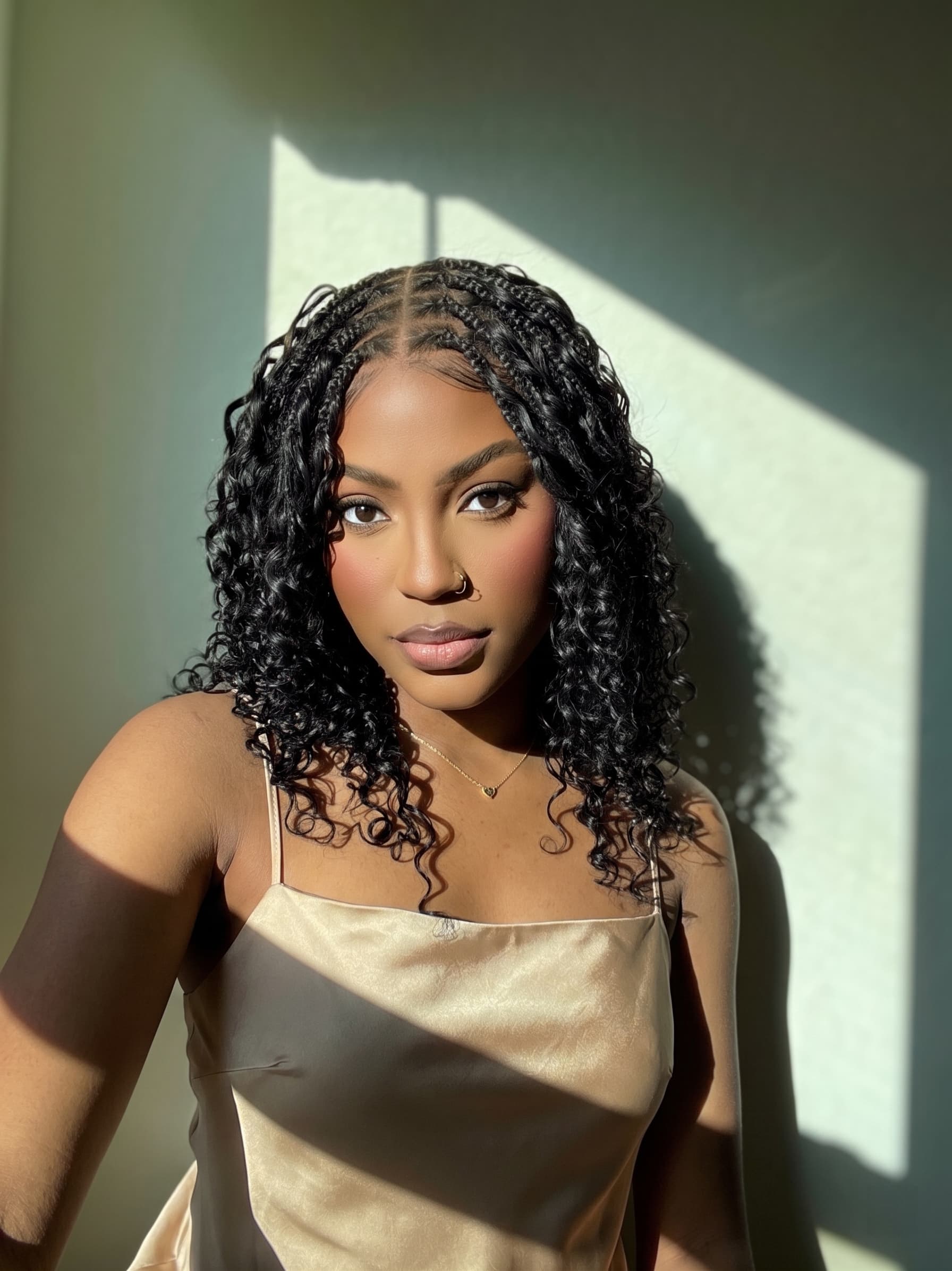 Kiki - 16" Pre Bleached Swiss HD Lace Human Hair Curls Full Lace Knotless Boho Box Braided Wig